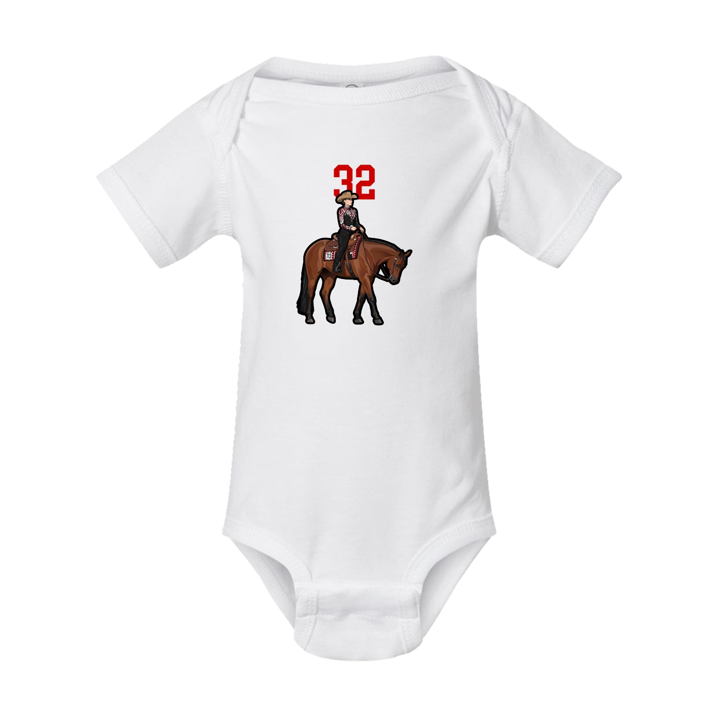 Baby Onesie — Number Top in White