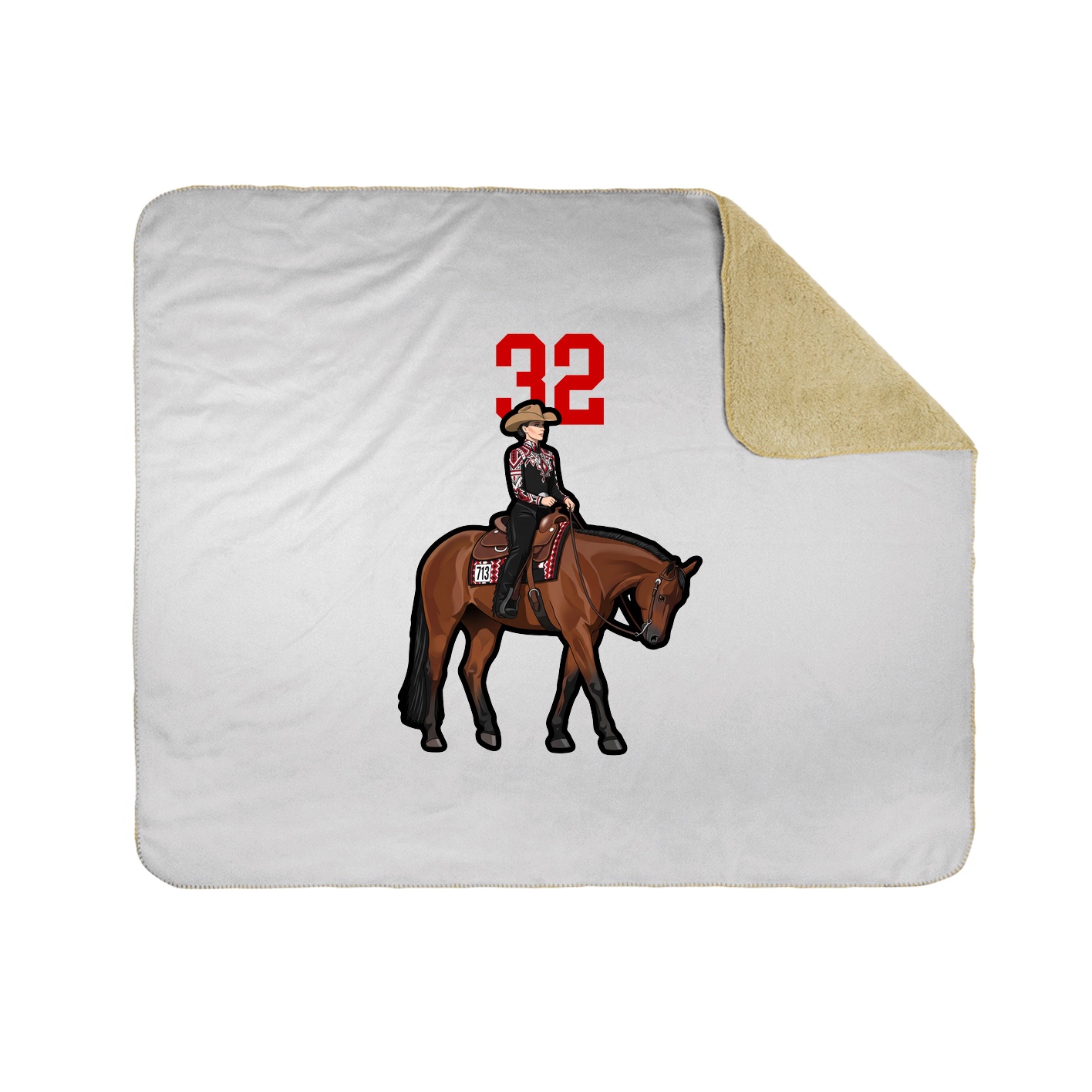 Throw Blanket — Number Top in White