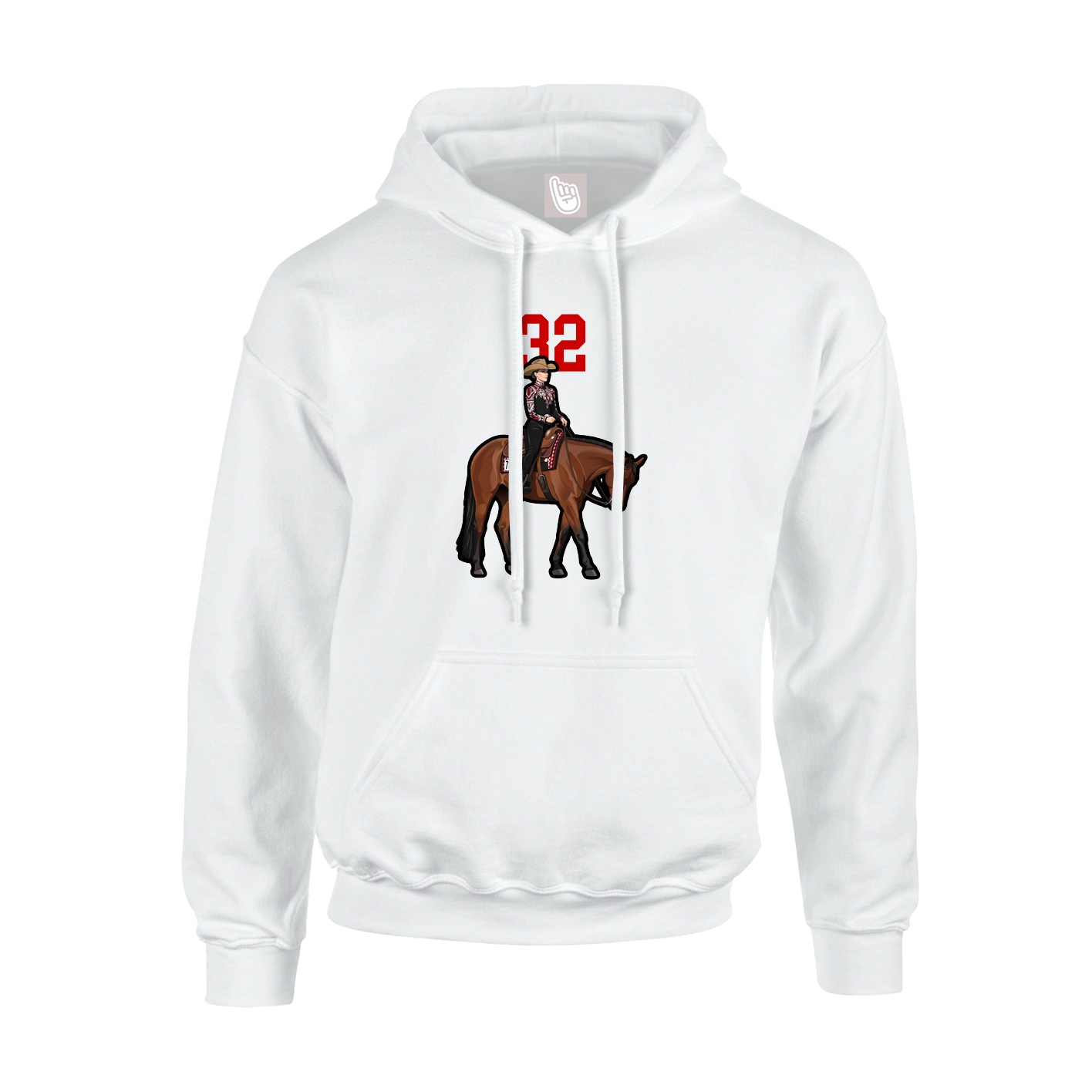 Hoodie — Number Top in White