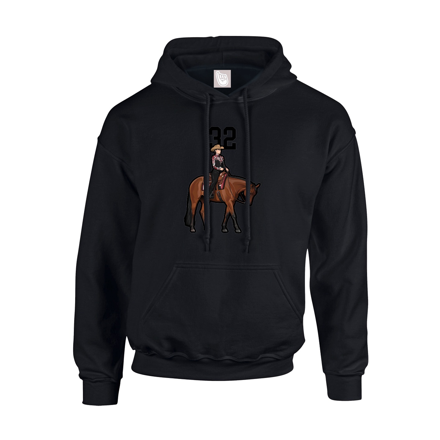 Youth Hoodie — Number Top in Black