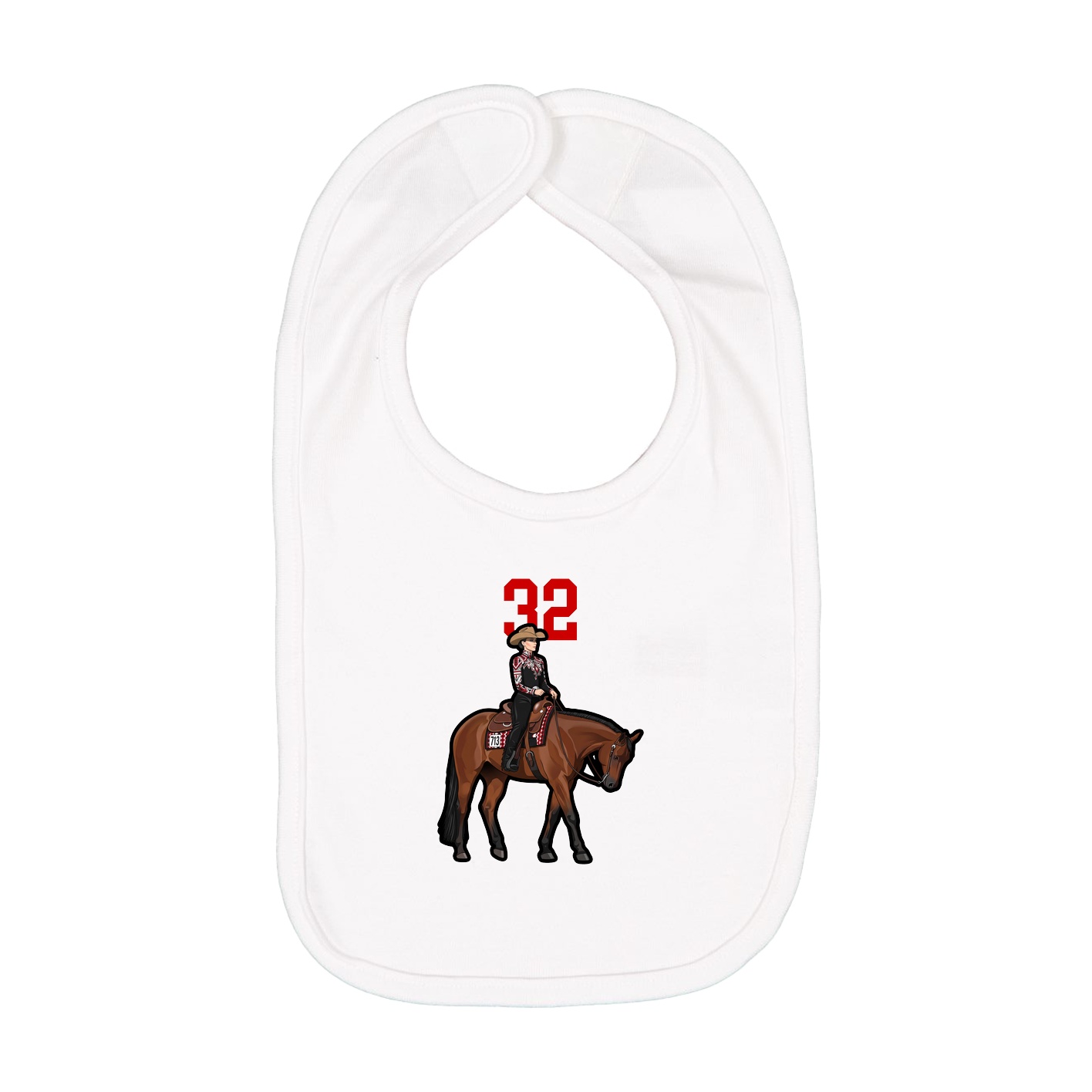 Infant Bib — Number Top in White