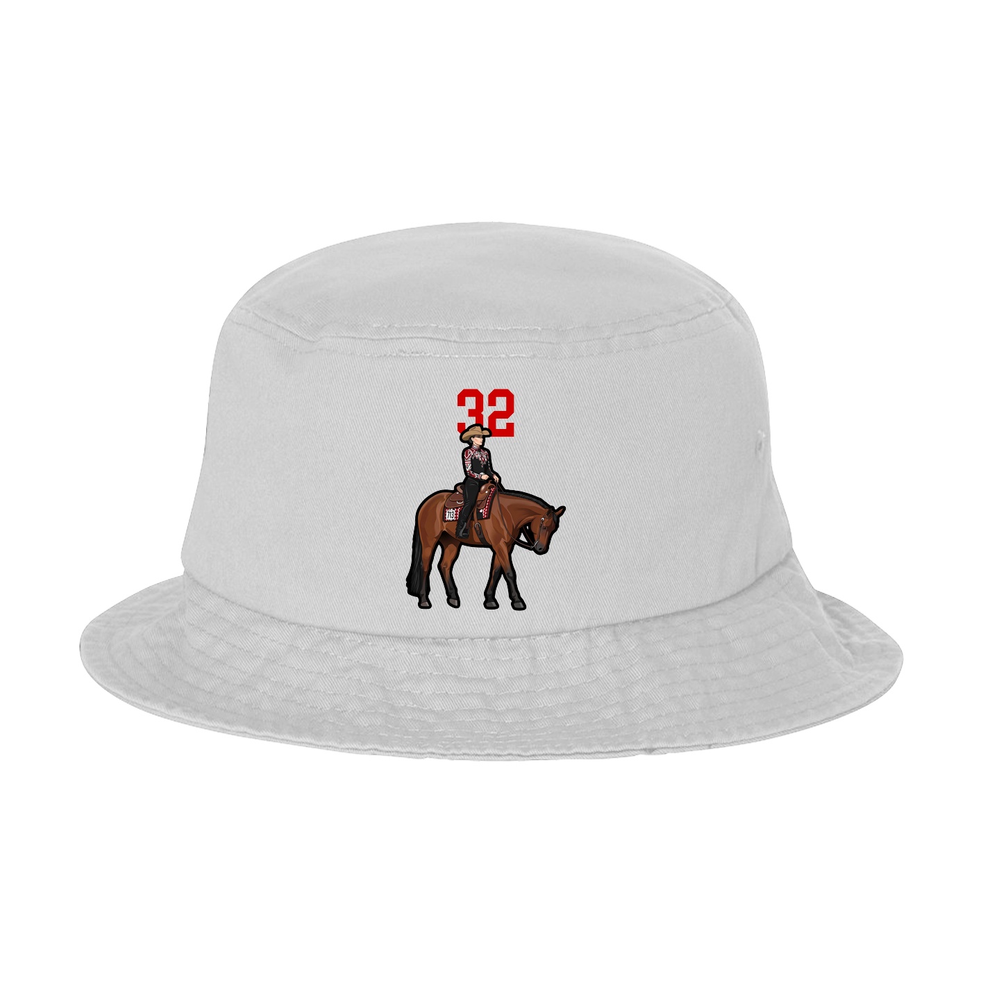 Bucket Cap — Number Top in White