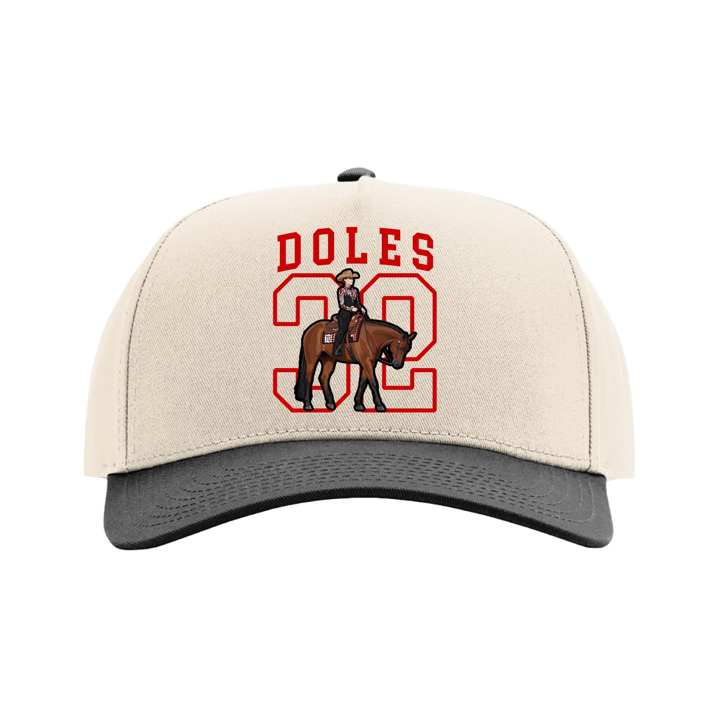 Full Fabric Five-Panel Champ Cap — Shirsey in Cream/Black
