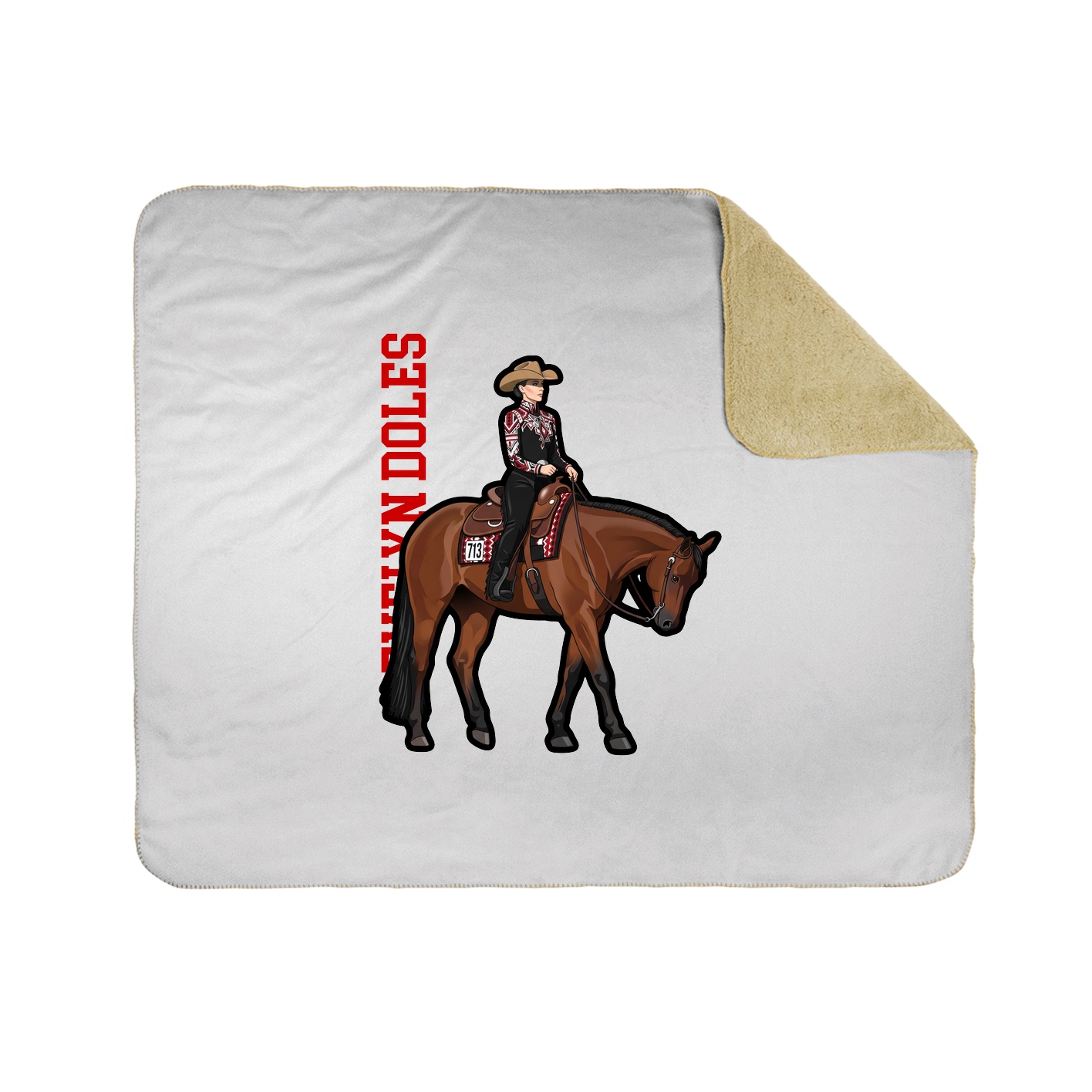 Throw Blanket — Name Vertical in White