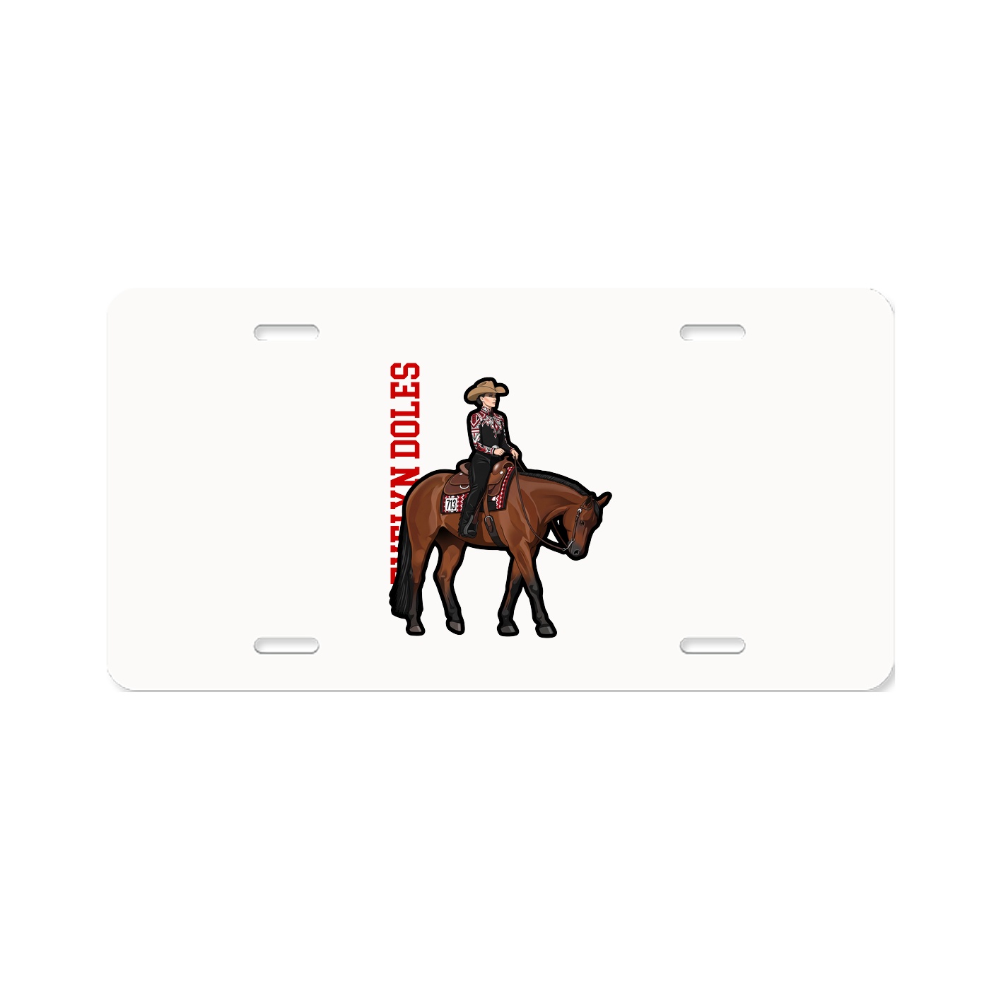 License Plate — Name Vertical in Classic
