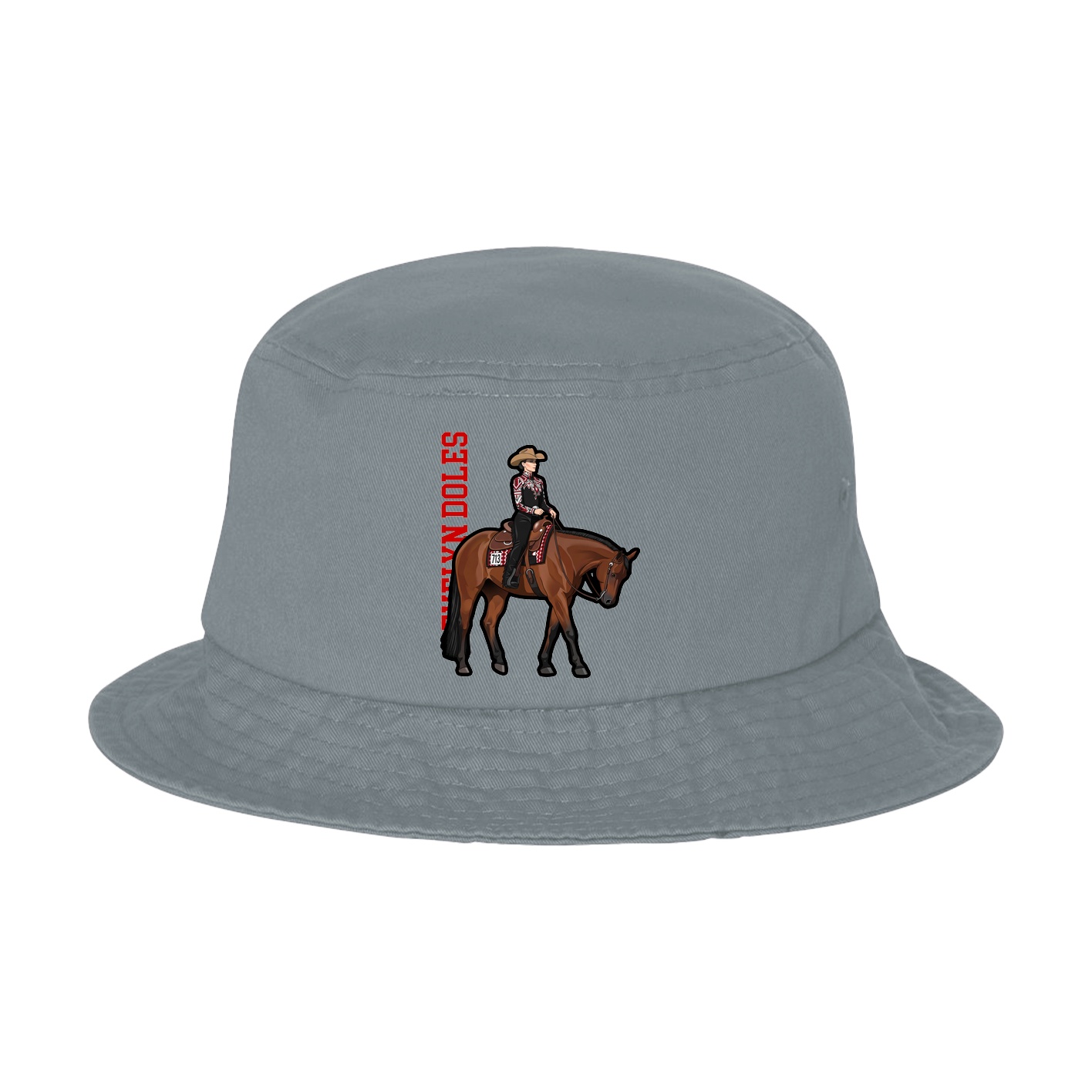 Bucket Cap — Name Vertical in Grey
