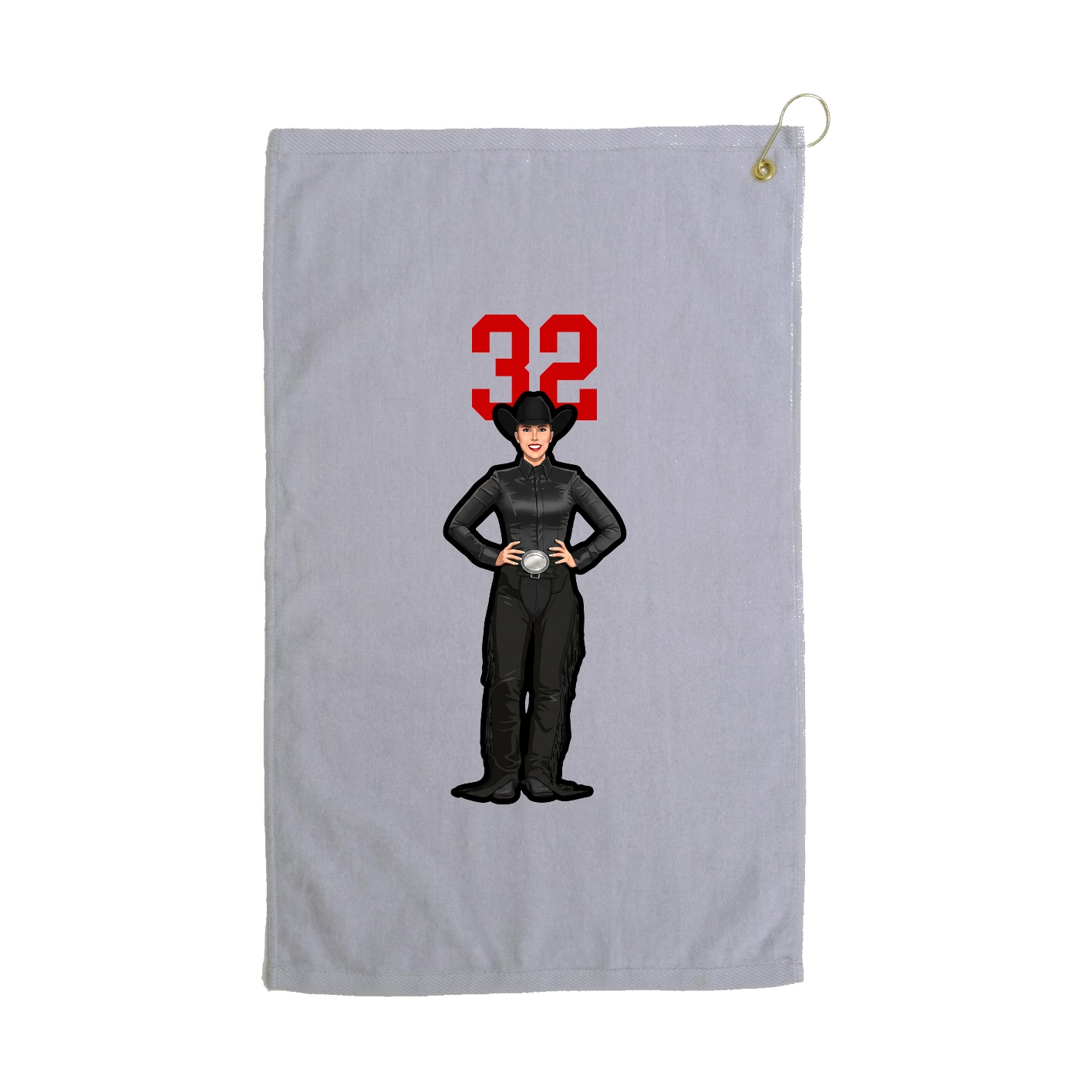 Golf Towel — Number Top in Grey