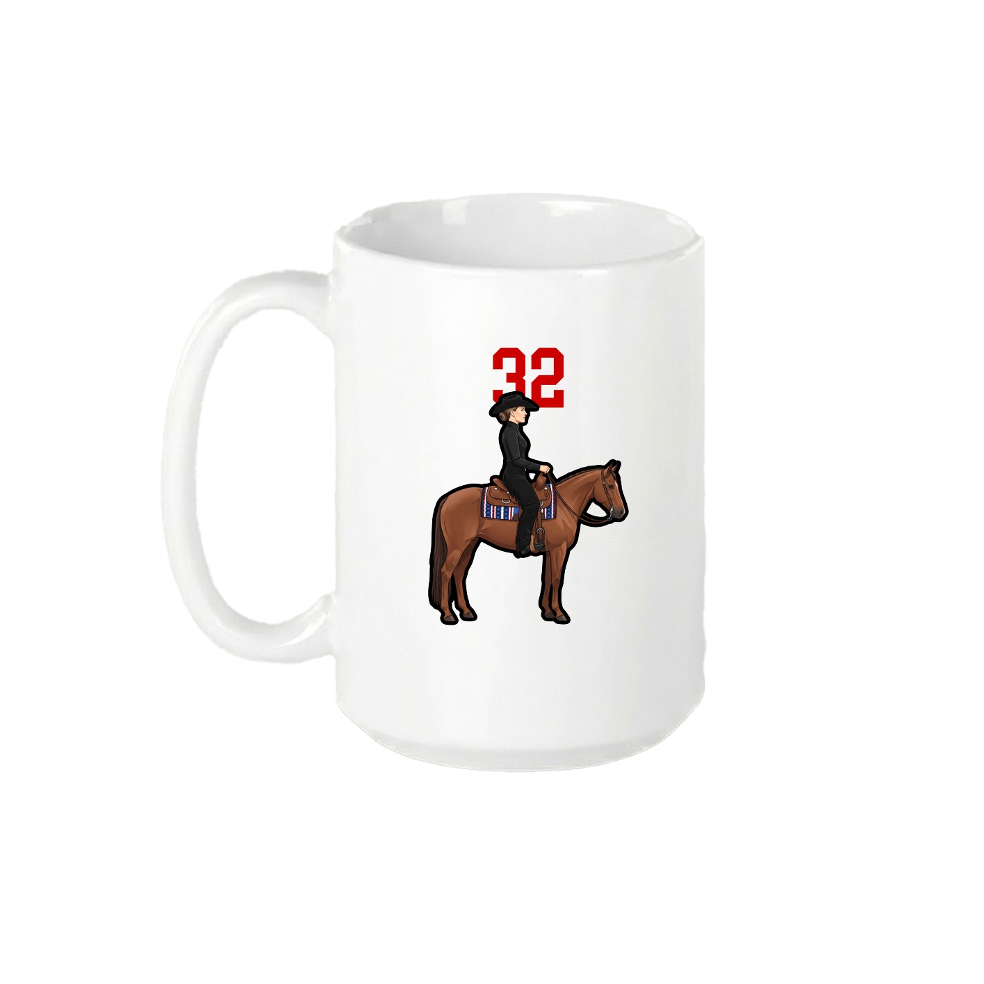 15oz Coffee Mug — Number Top in White