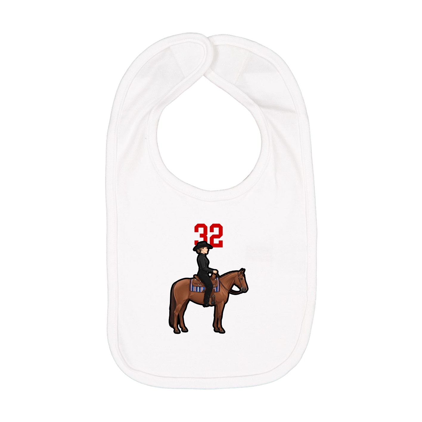 Infant Bib — Number Top in White