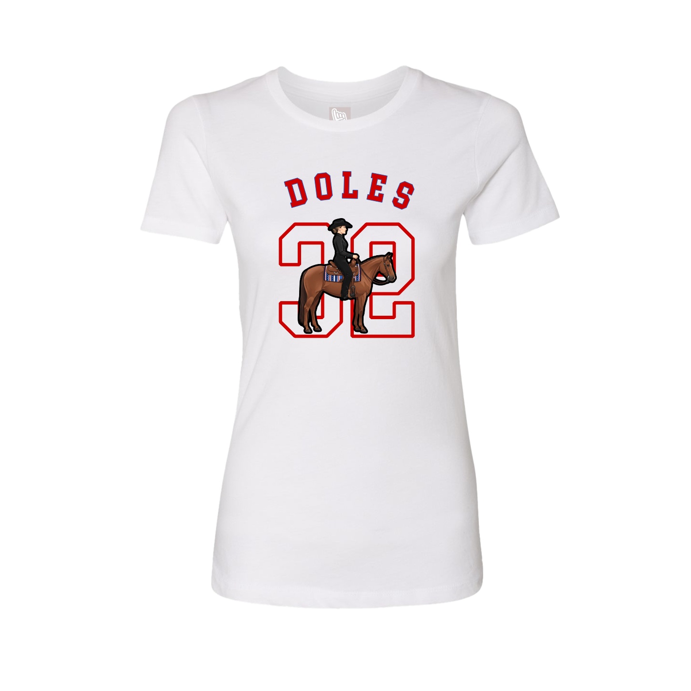 Fitted Women's Tee — Shirsey Arch in White