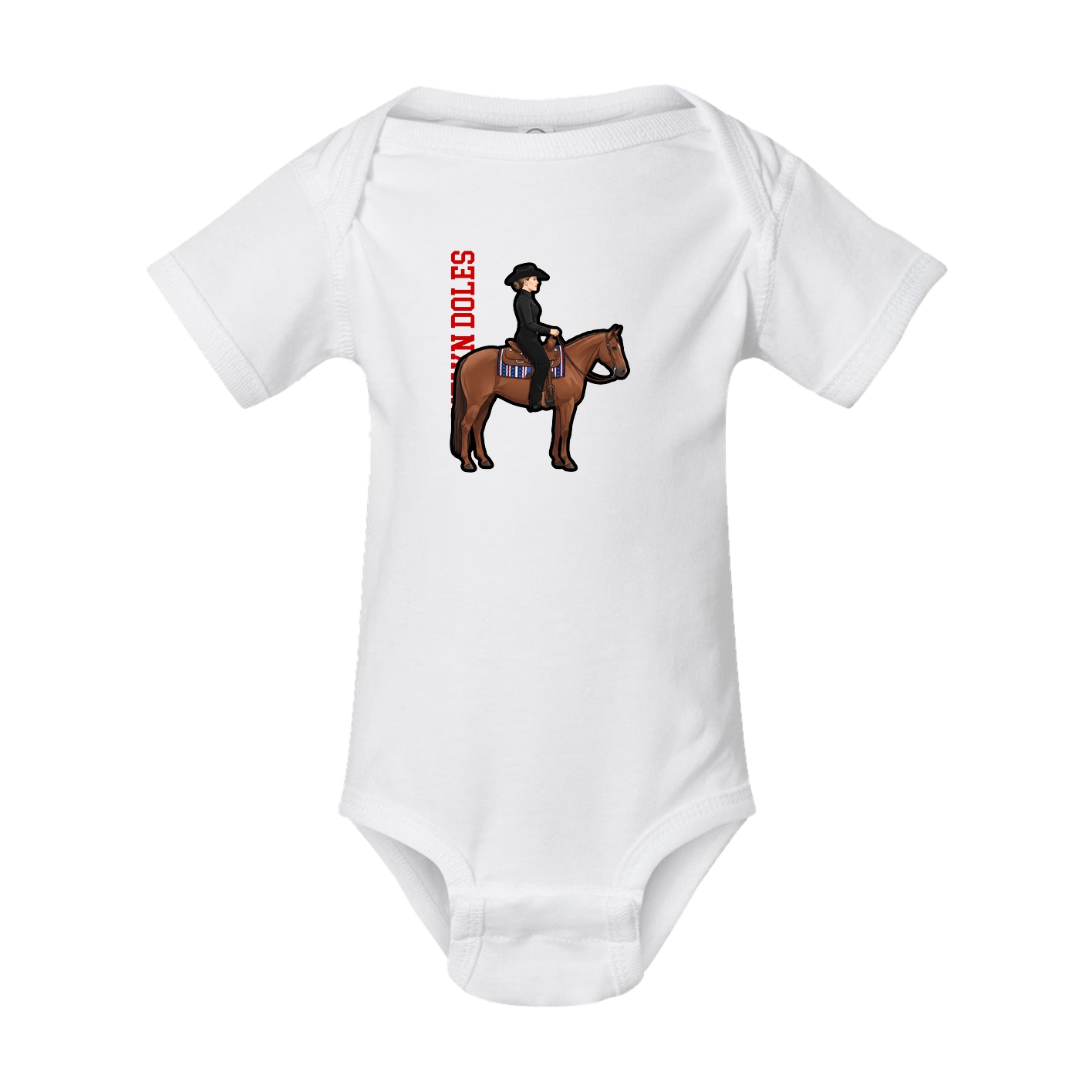 Baby Onesie — Name Vertical in White