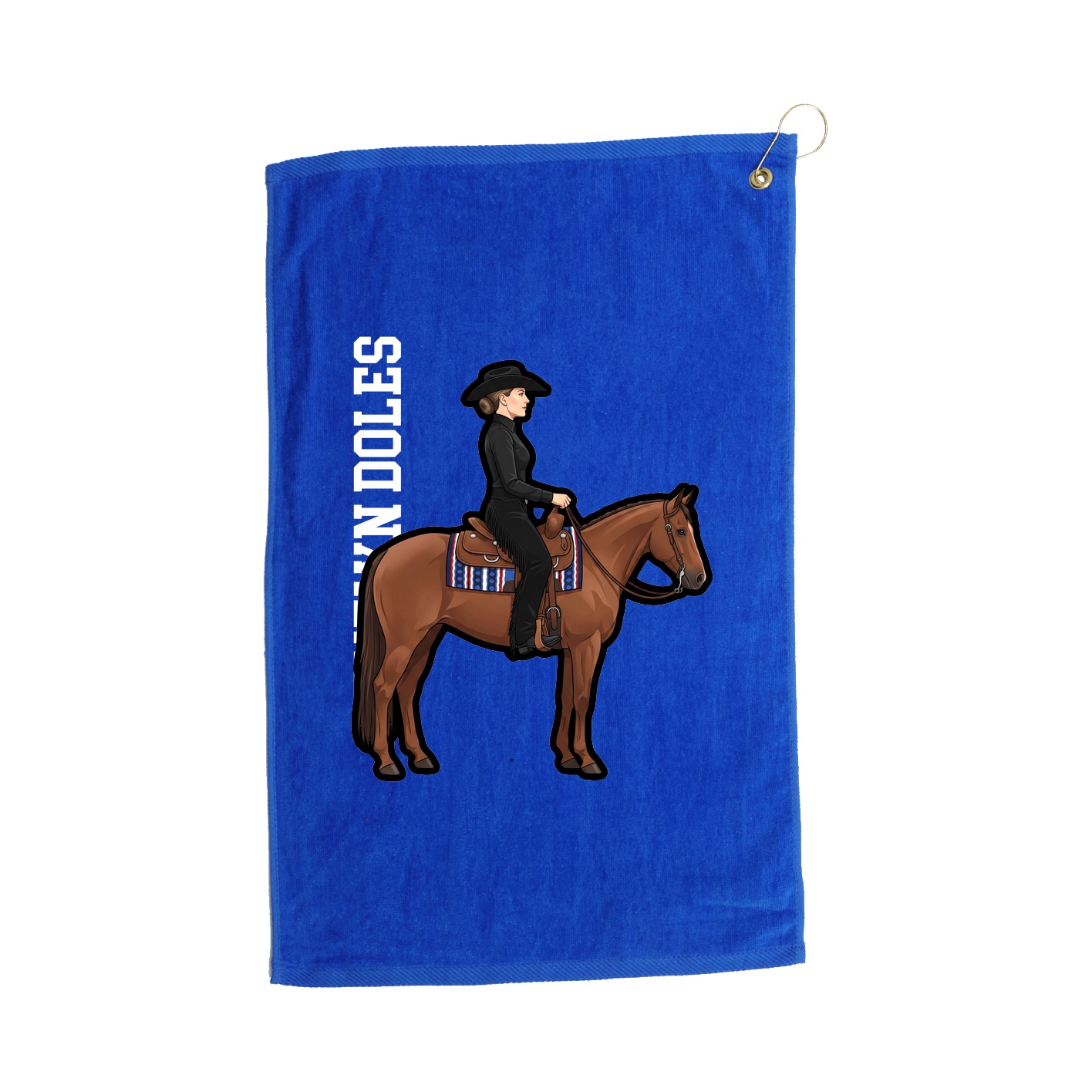 Golf Towel — Name Vertical in Royal