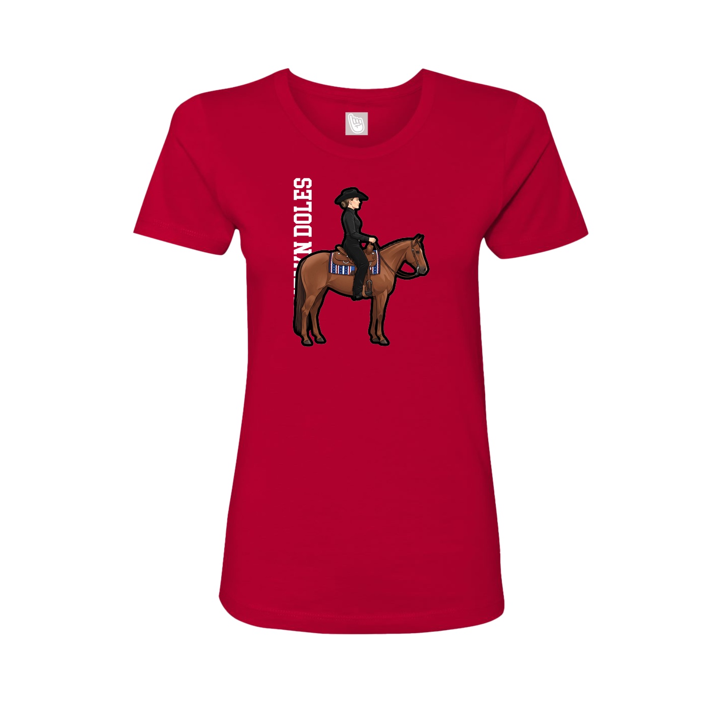 Womens Tee — Name Vertical in Red