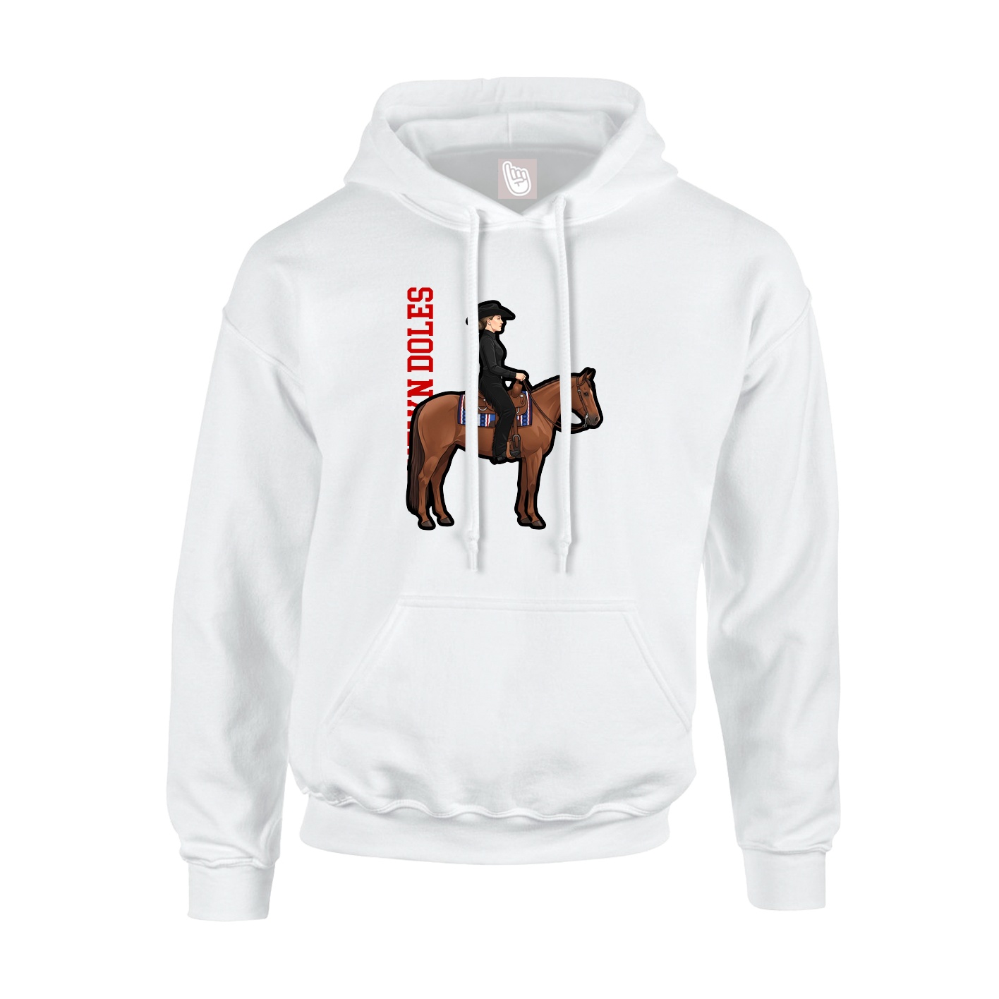 Hoodie — Name Vertical in White