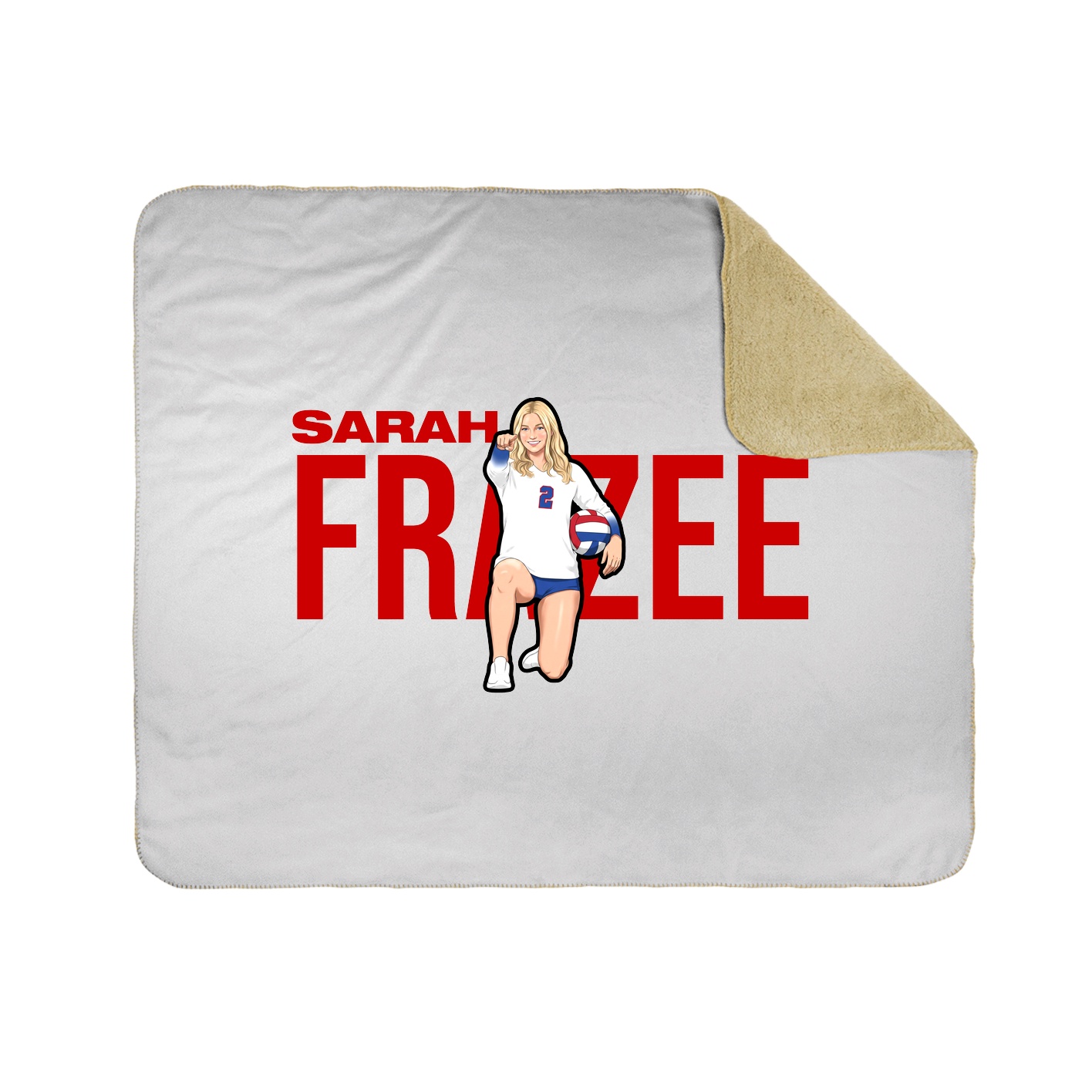 Throw Blanket — Player Name in White