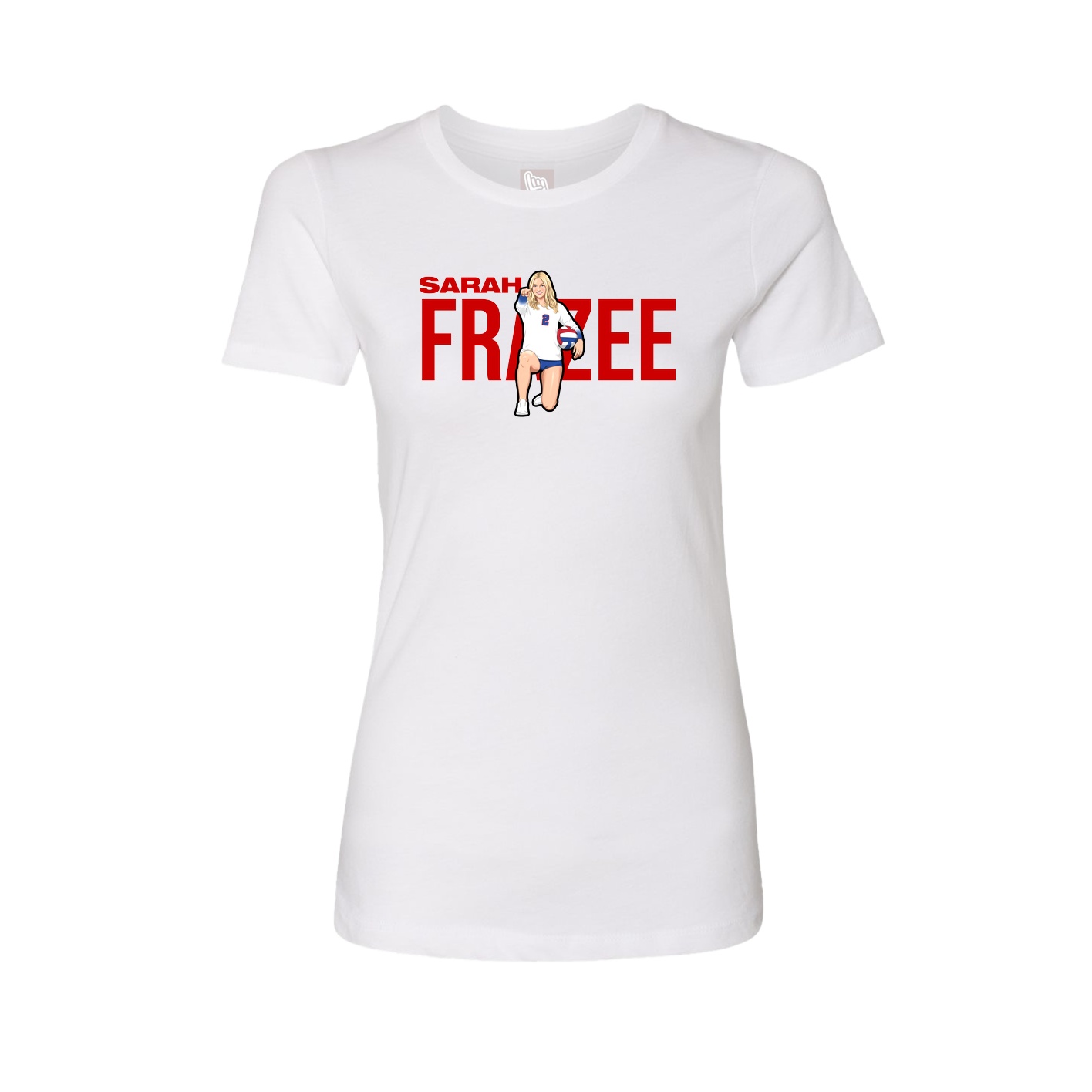 Fitted Women's Tee — Player Name in White