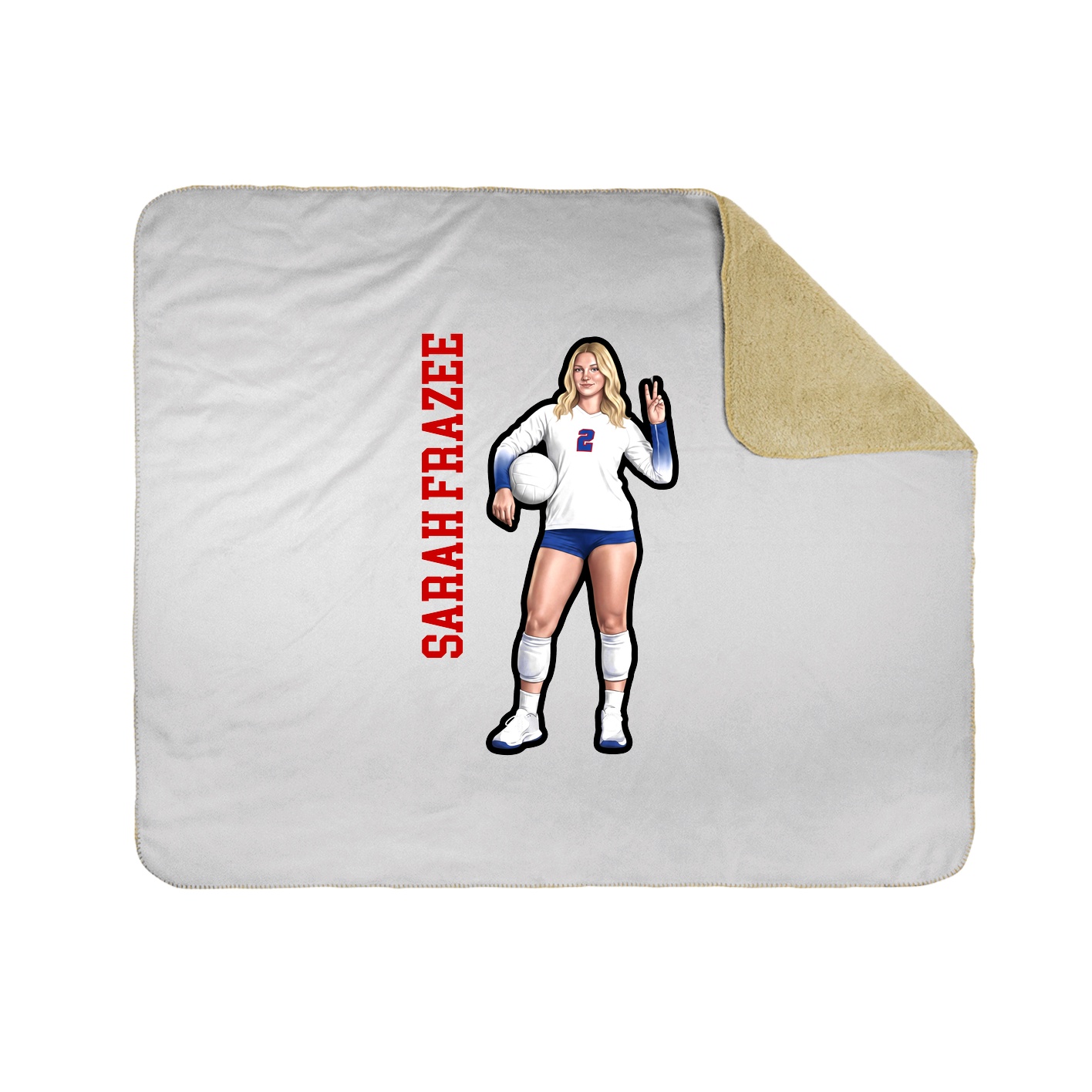 Throw Blanket — Name Vertical in White
