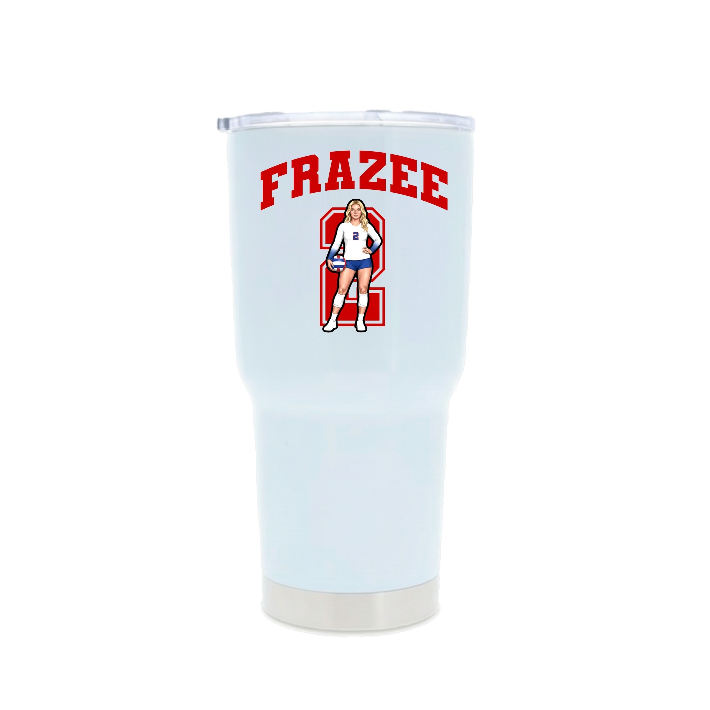 30oz Stainless Steel Tumbler — Number in White