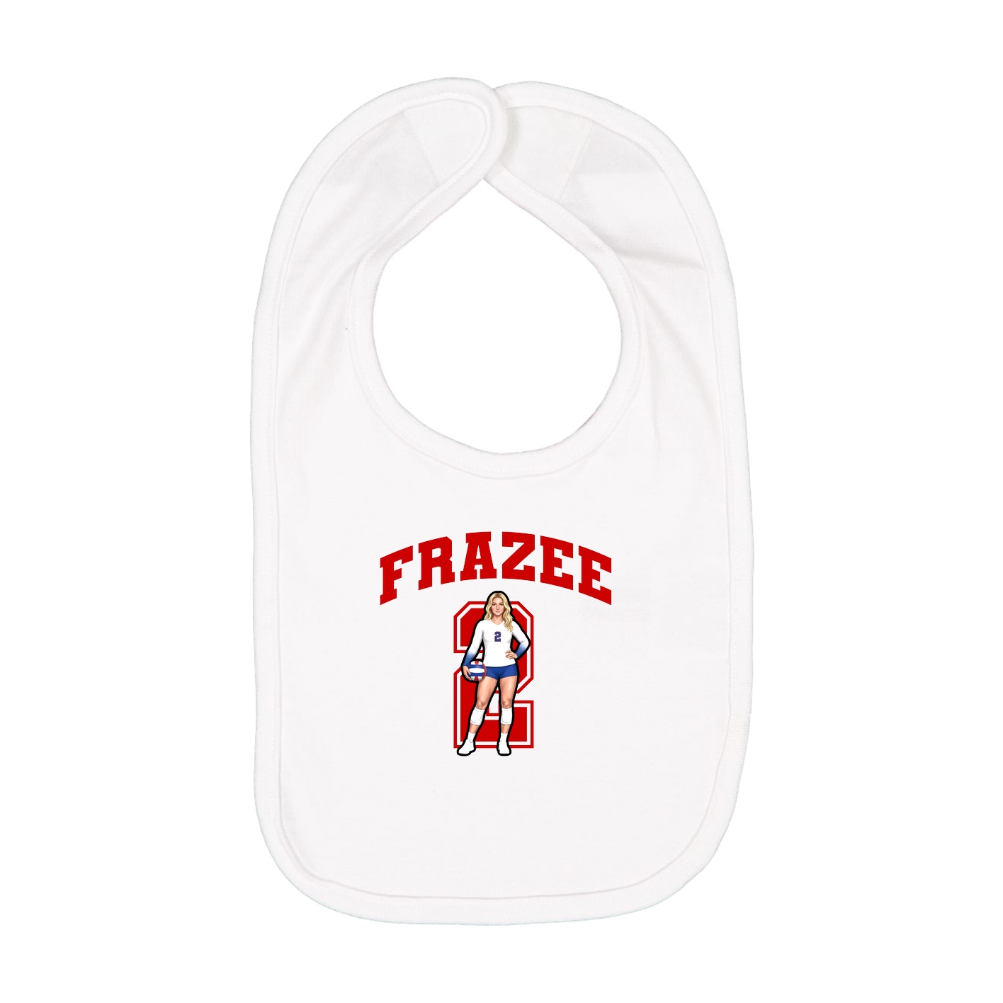 Infant Bib — Number in White