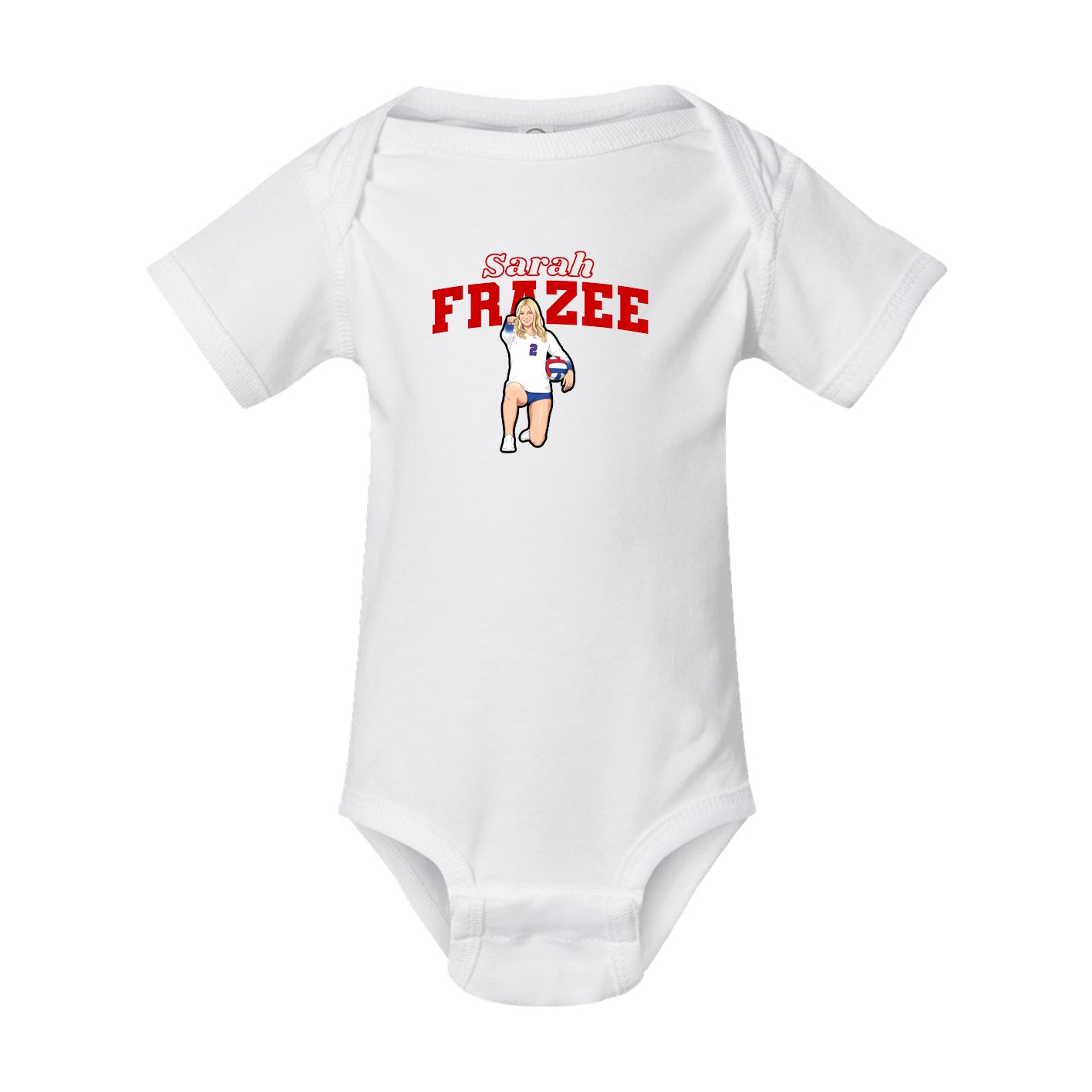 Baby Onesie — Name Arch in White