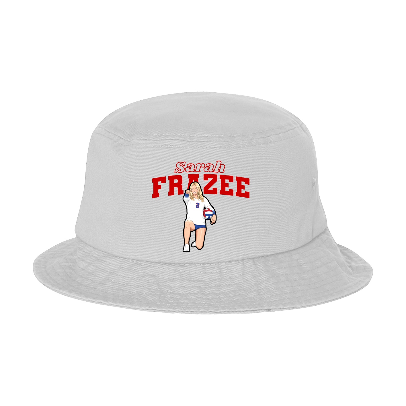 Bucket Cap — Name Arch in White