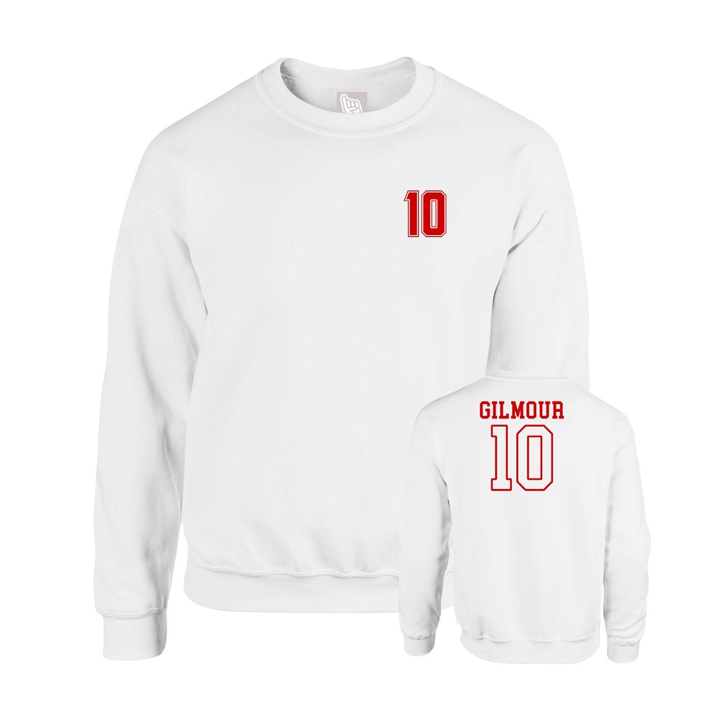 Fleece Crew — Chest Back in White