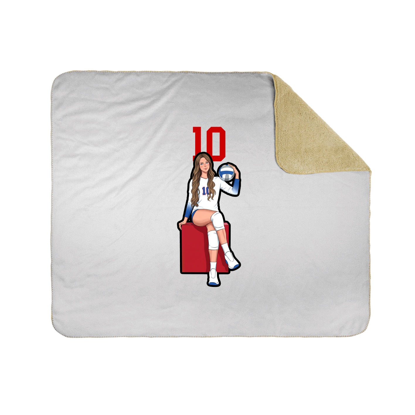 Throw Blanket — Number Top in White