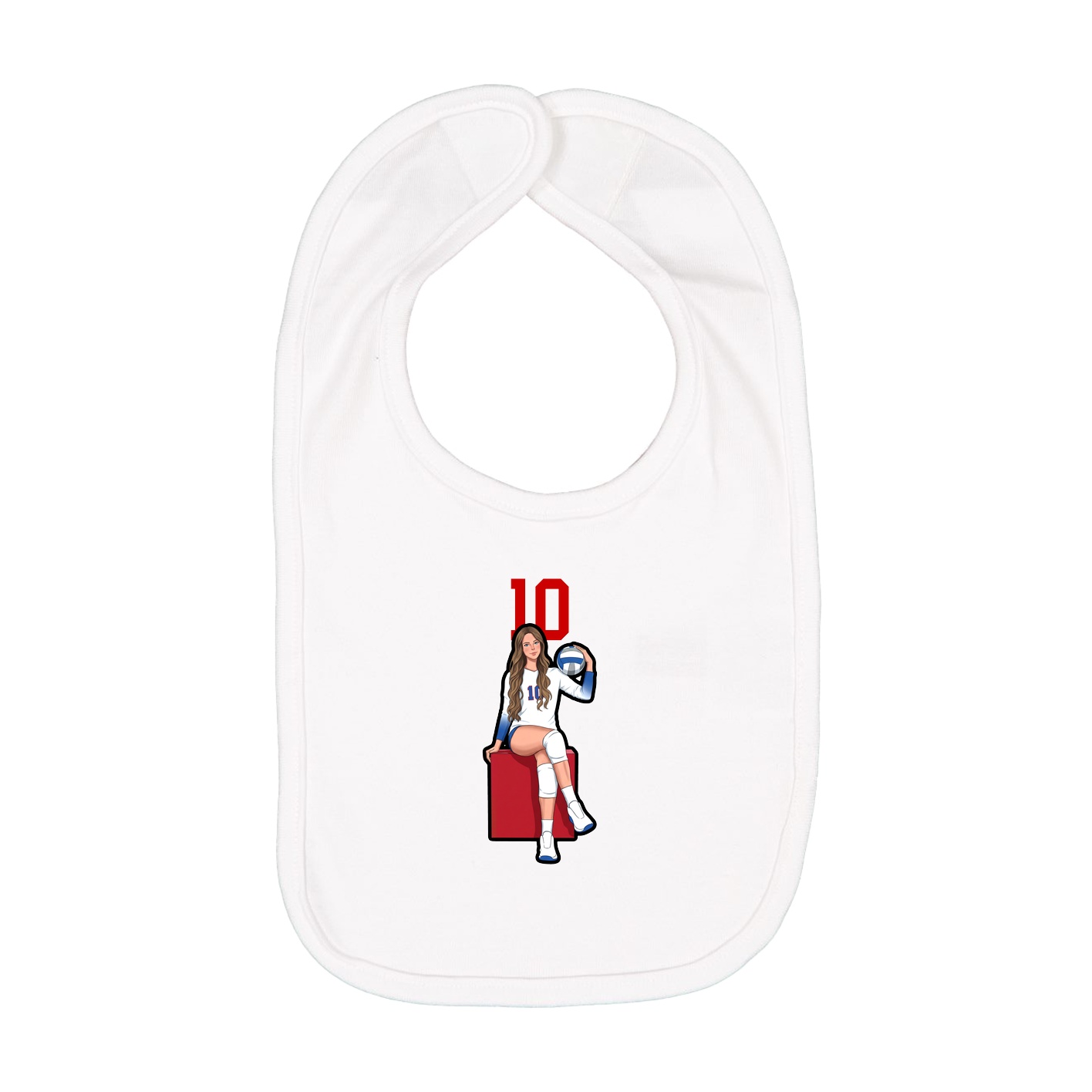 Infant Bib — Number Top in White