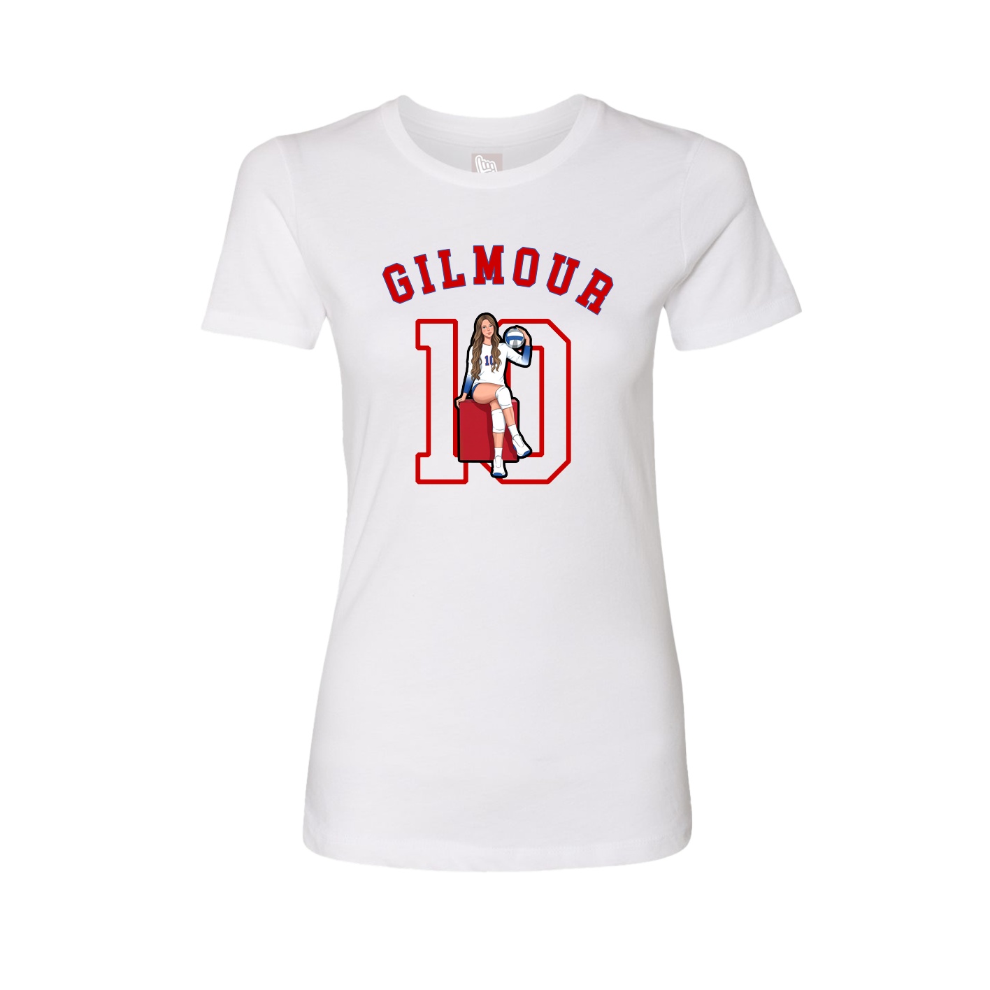 Fitted Women's Tee — Shirsey Arch in White