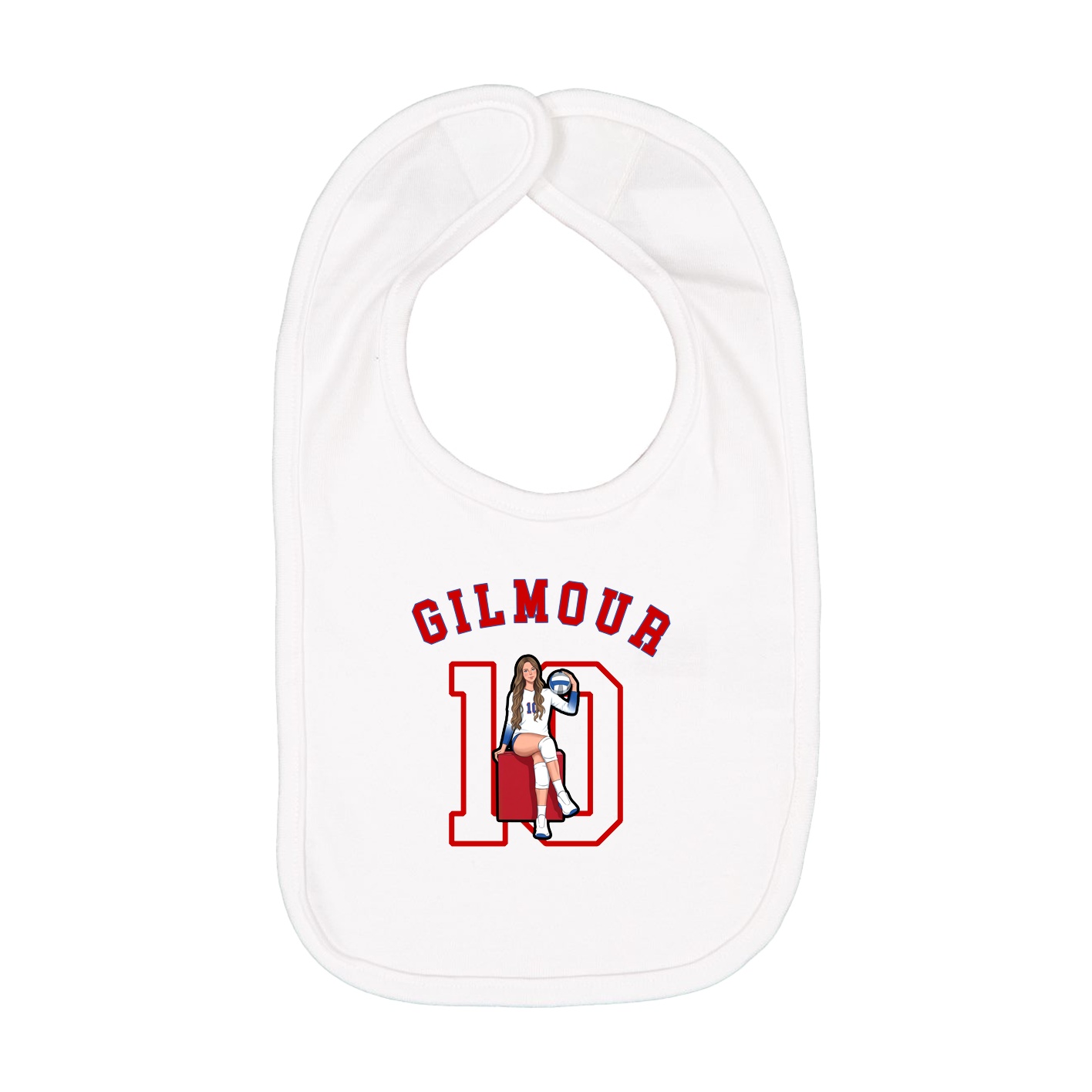 Infant Bib — Shirsey Arch in White