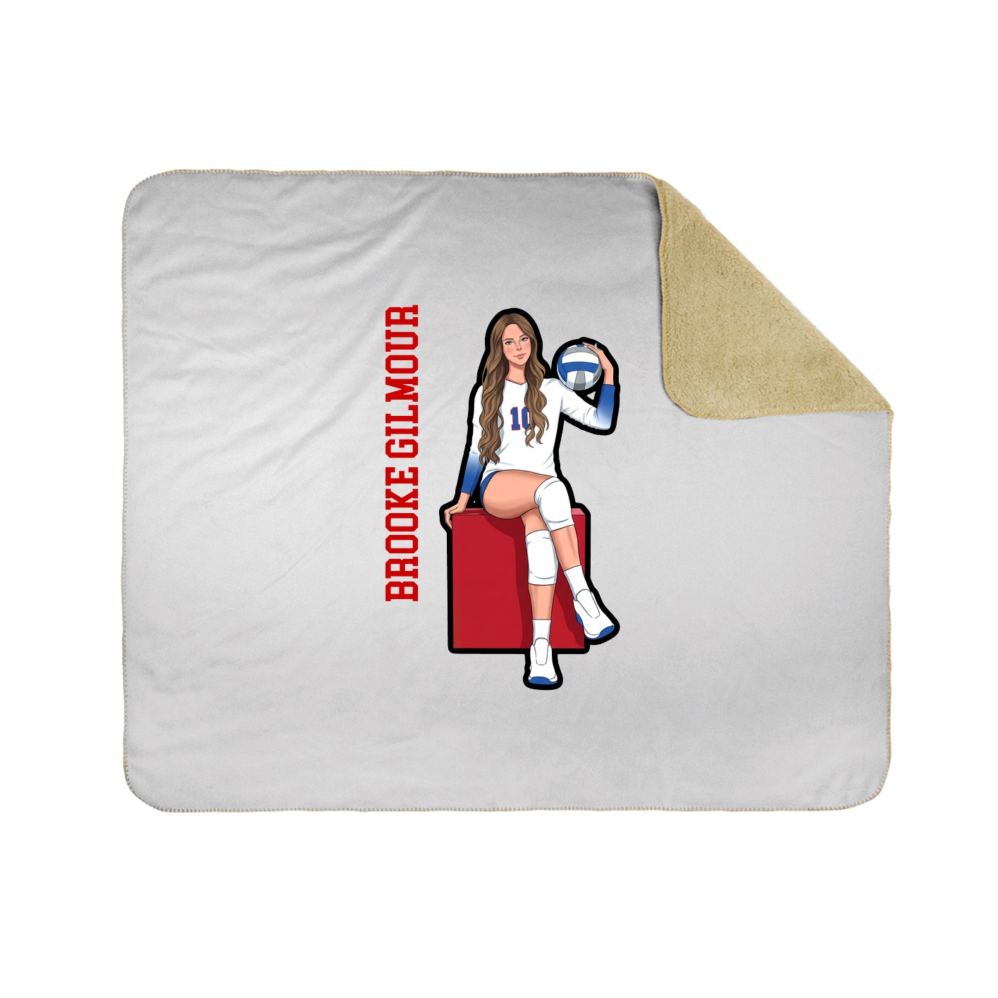 Throw Blanket — Name Vertical in White