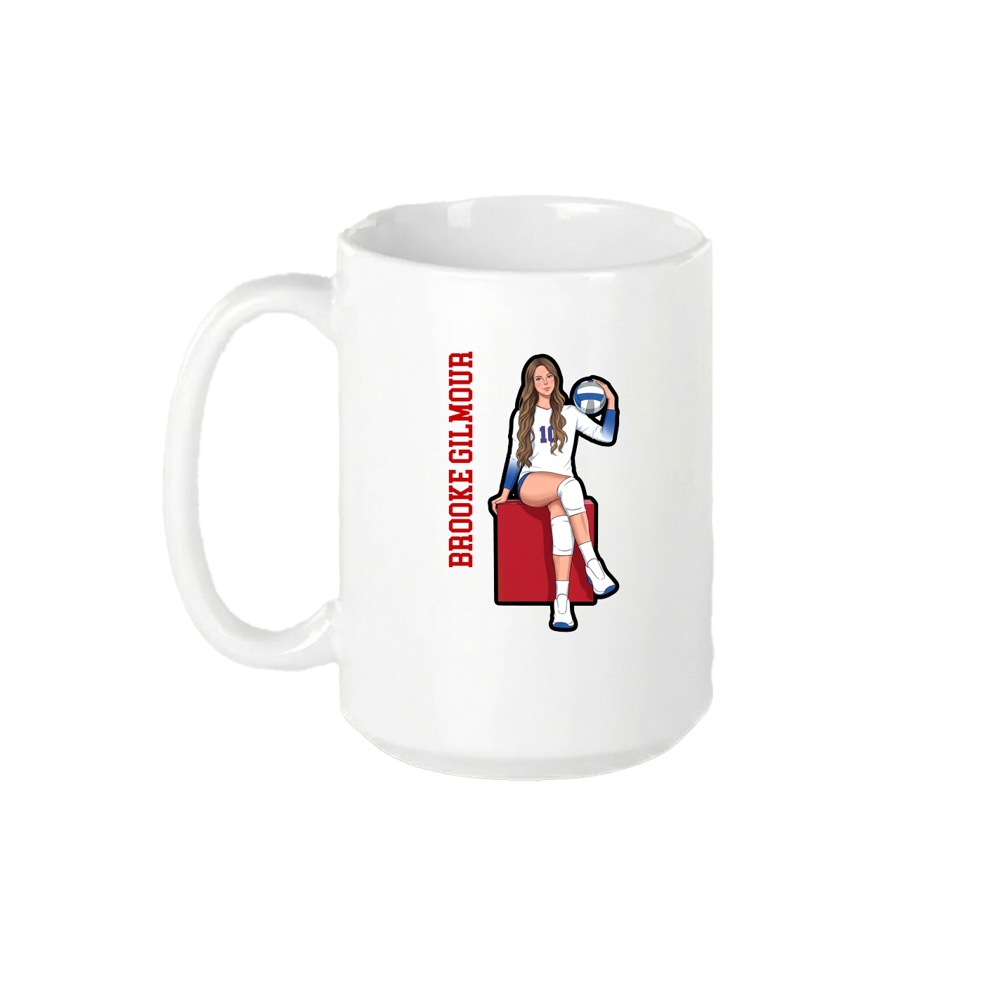 15oz Coffee Mug — Name Vertical in White