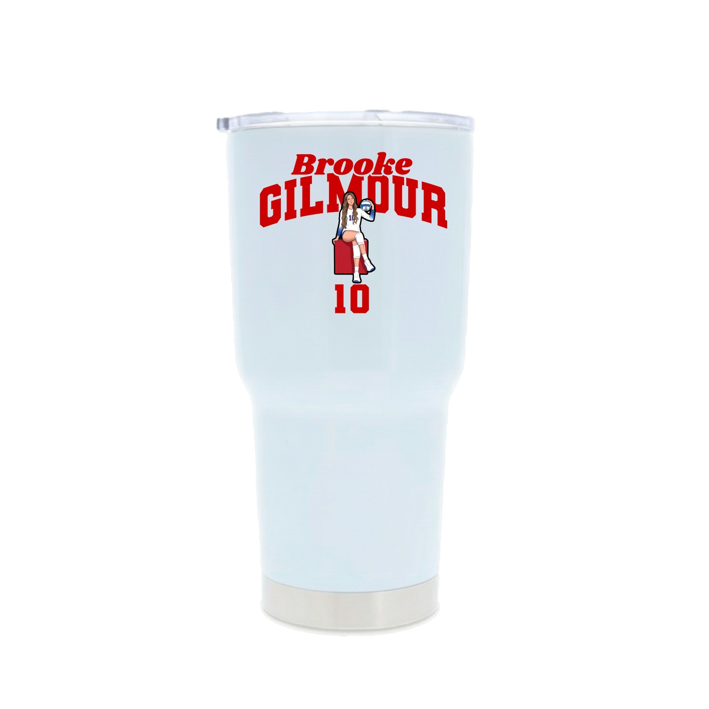 30oz Stainless Steel Tumbler — Signature Arch in White