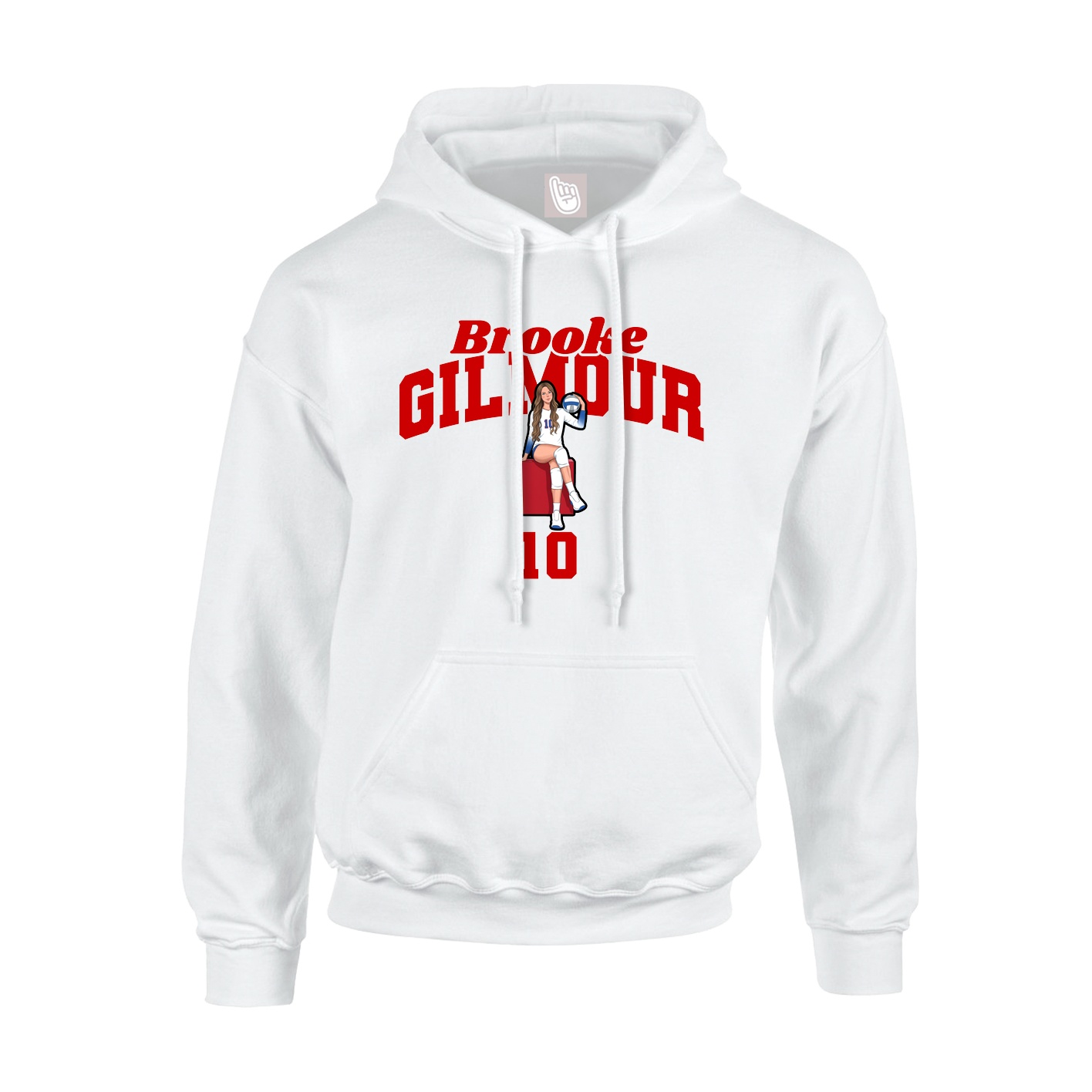 Hoodie — Signature Arch in White