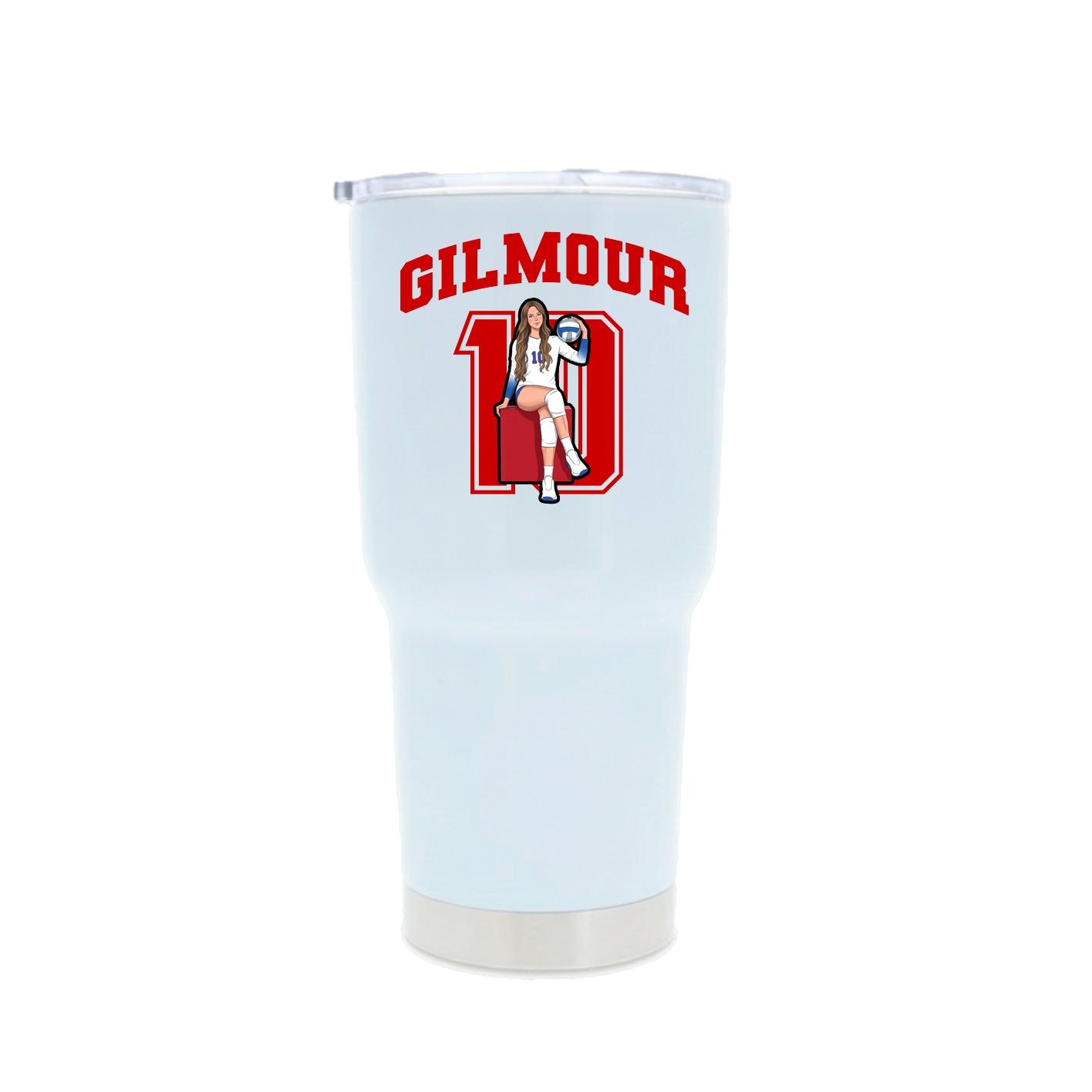 30oz Stainless Steel Tumbler — Number in White