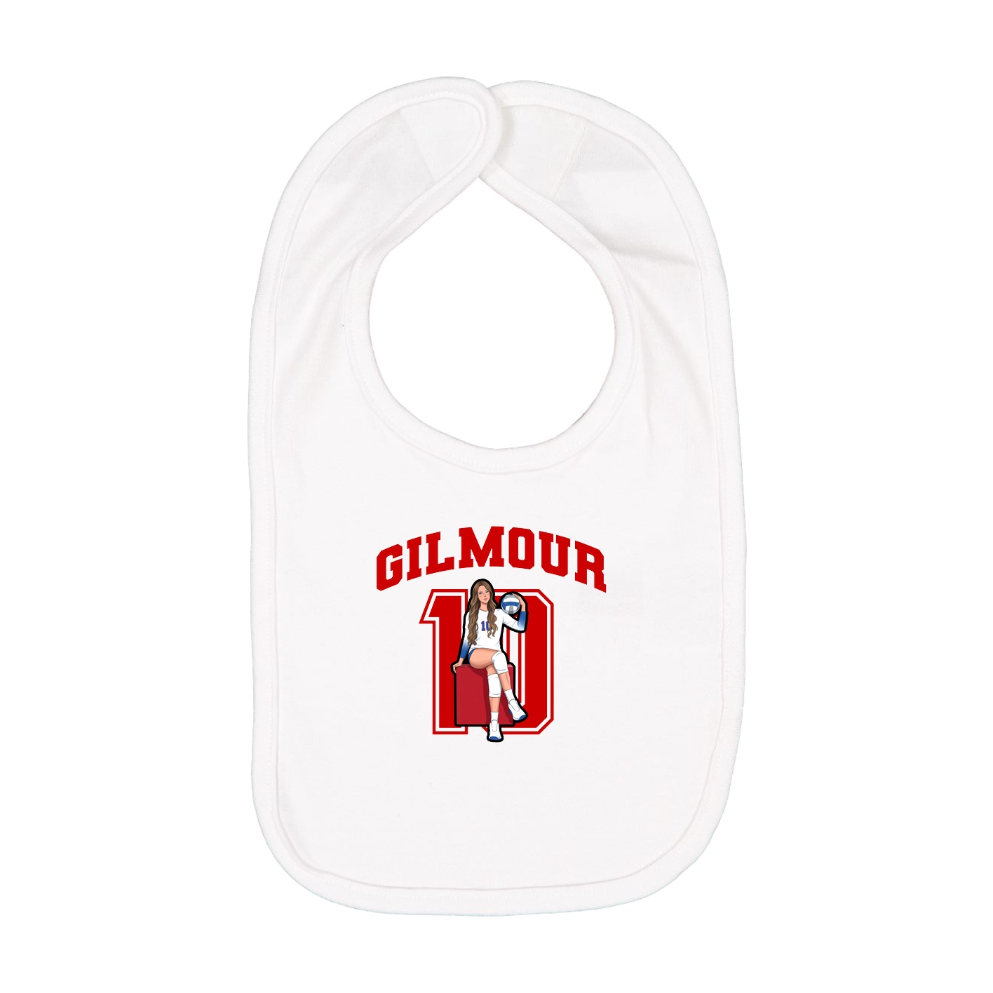Infant Bib — Number in White
