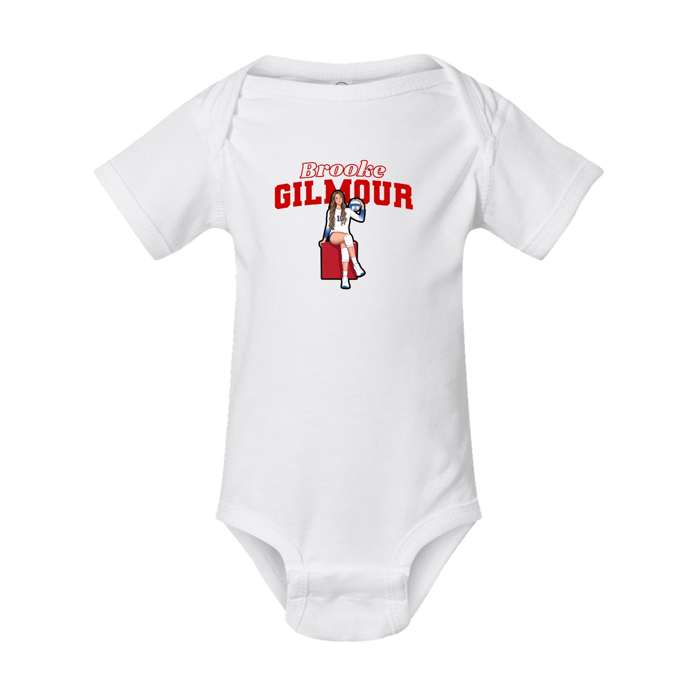 Baby Onesie — Name Arch in White