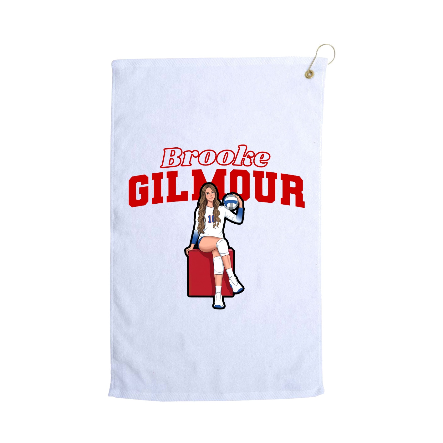 Golf Towel — Name Arch in White