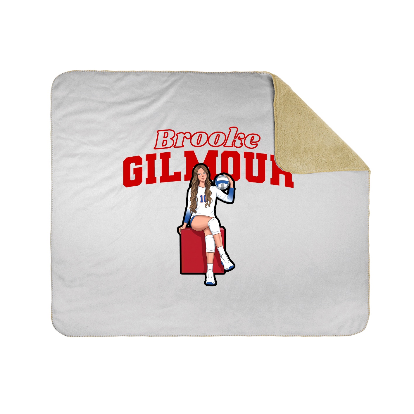 Throw Blanket — Name Arch in White