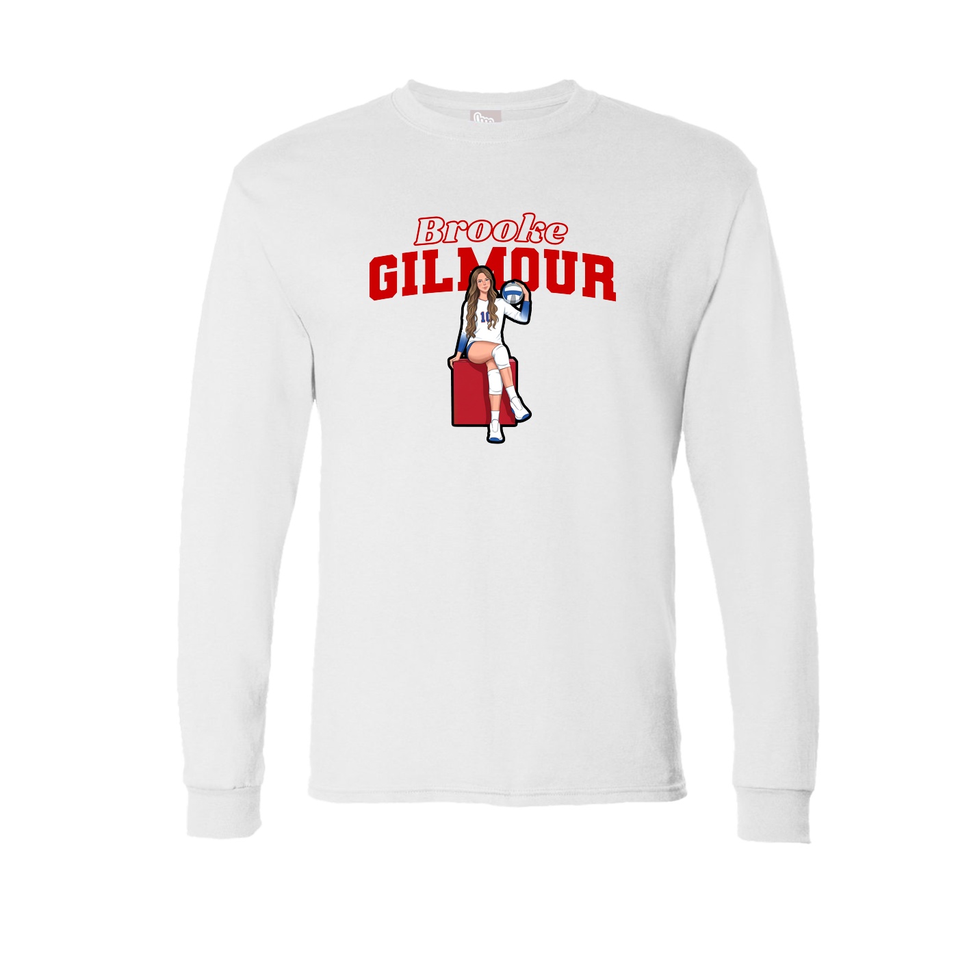 Long Sleeve Tee — Name Arch in White