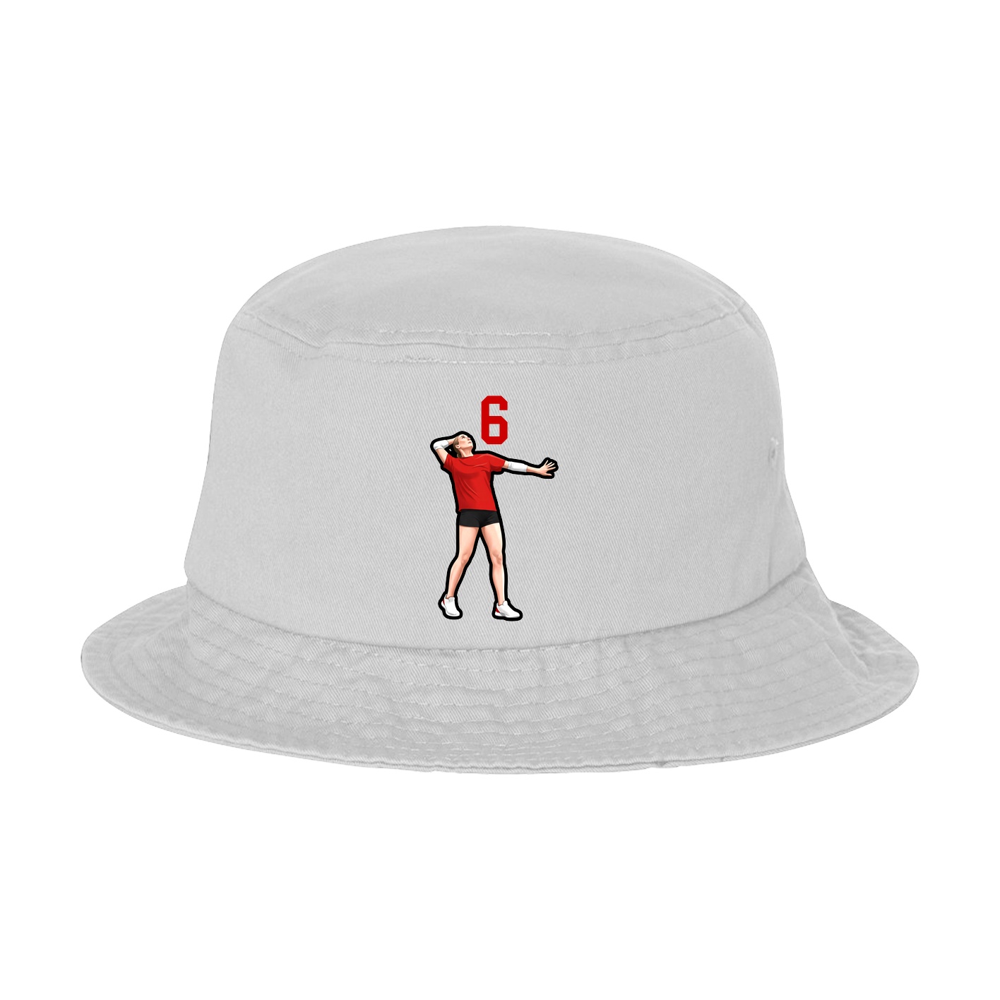 Bucket Cap — Number Top in White