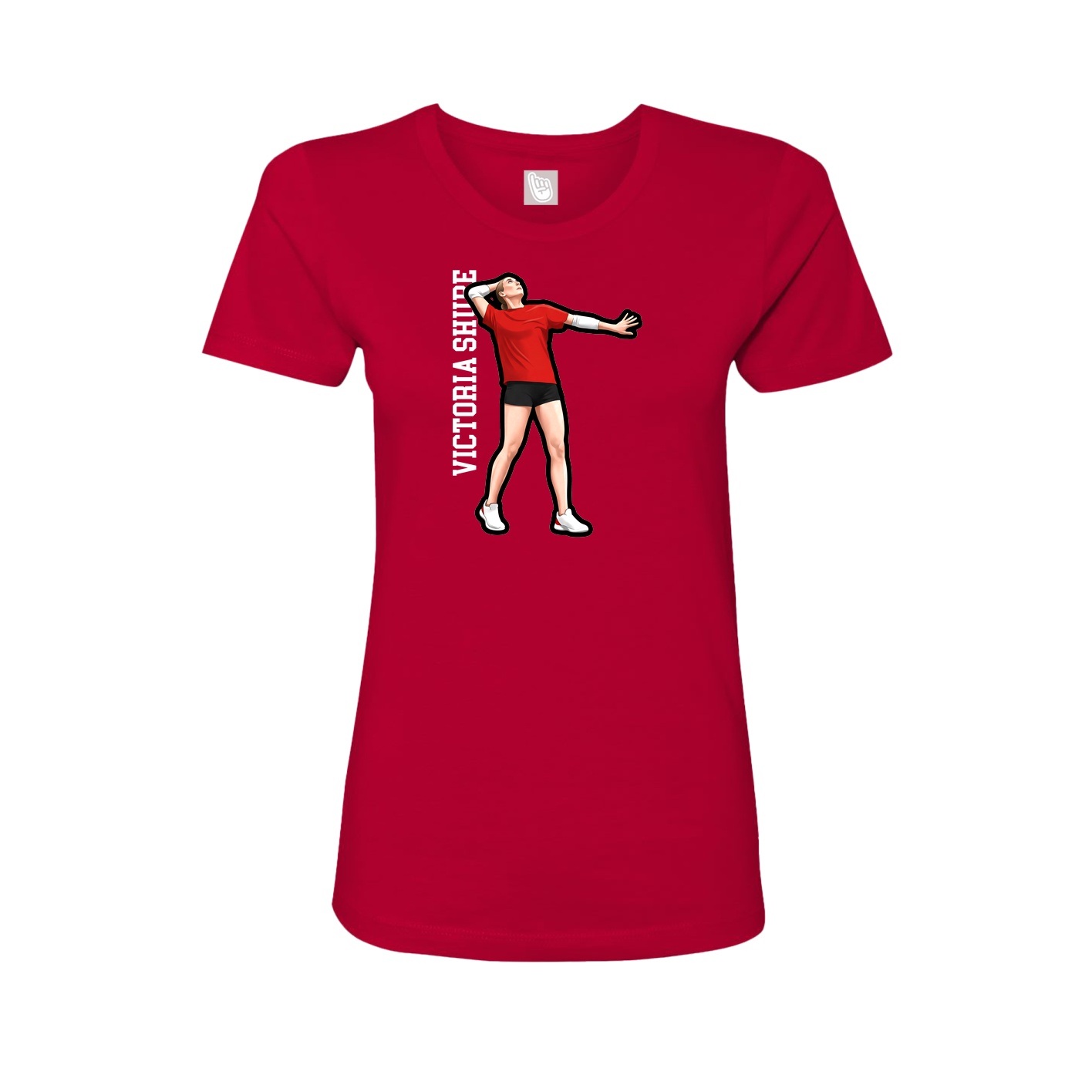 Womens Tee — Name Vertical in Red