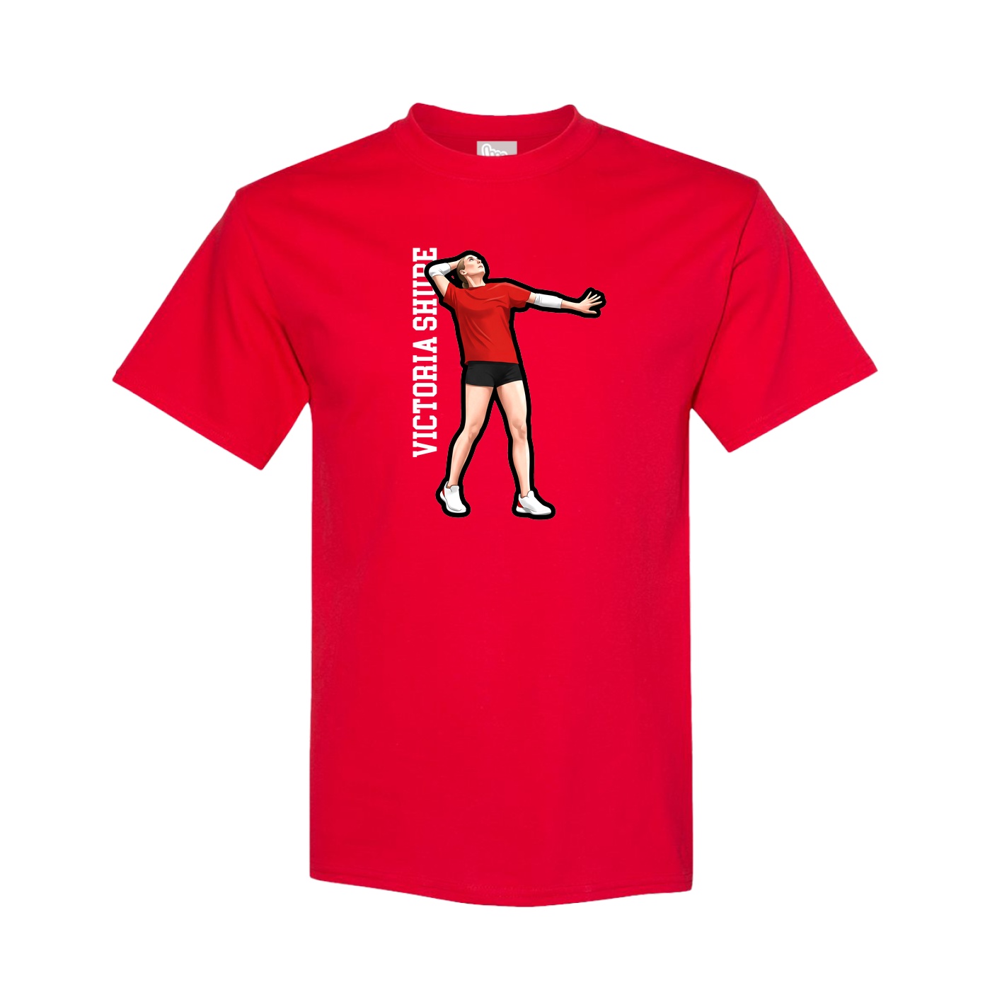 Youth Tee — Name Vertical in Red