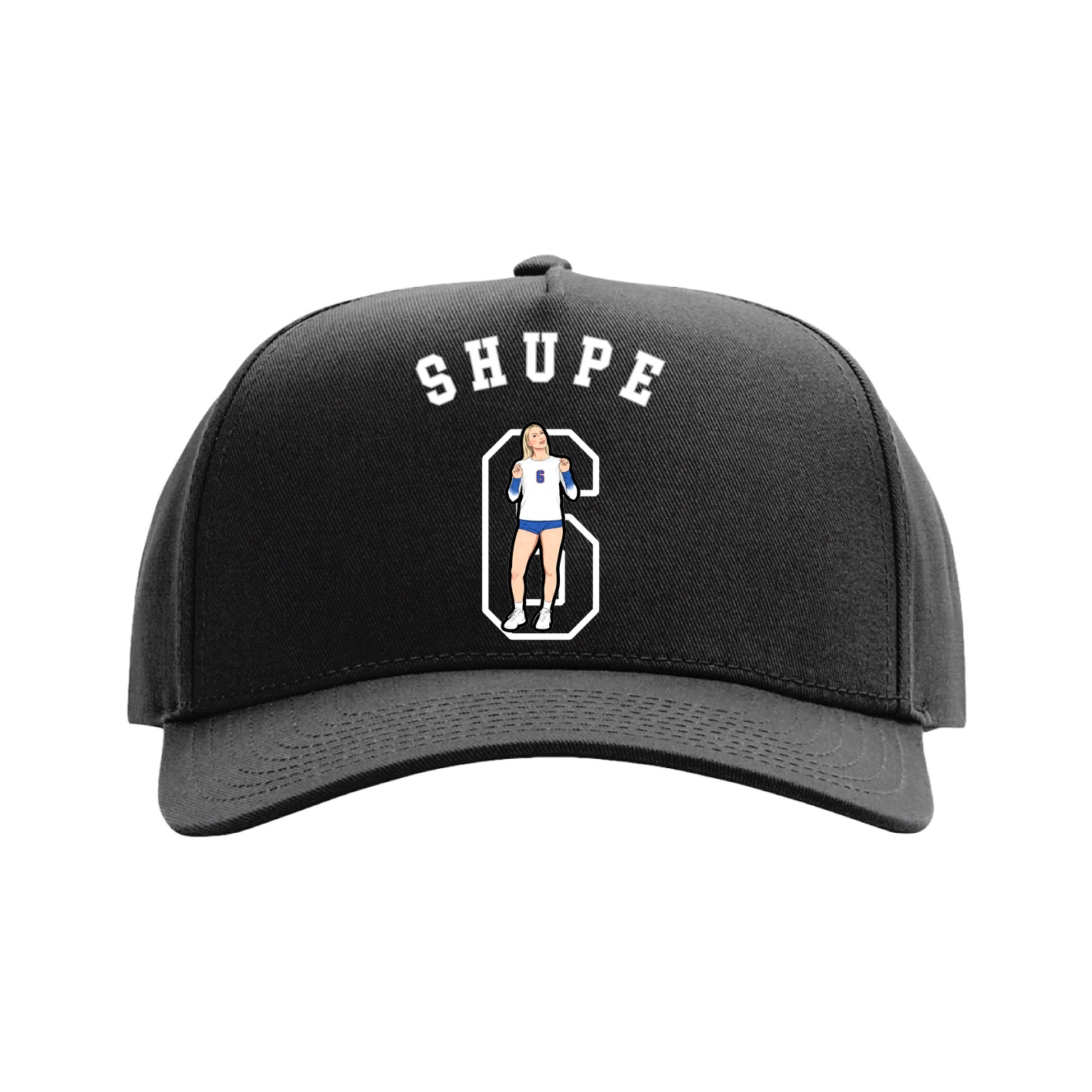 Full Fabric Five-Panel Champ Cap — Shirsey Arch in Black
