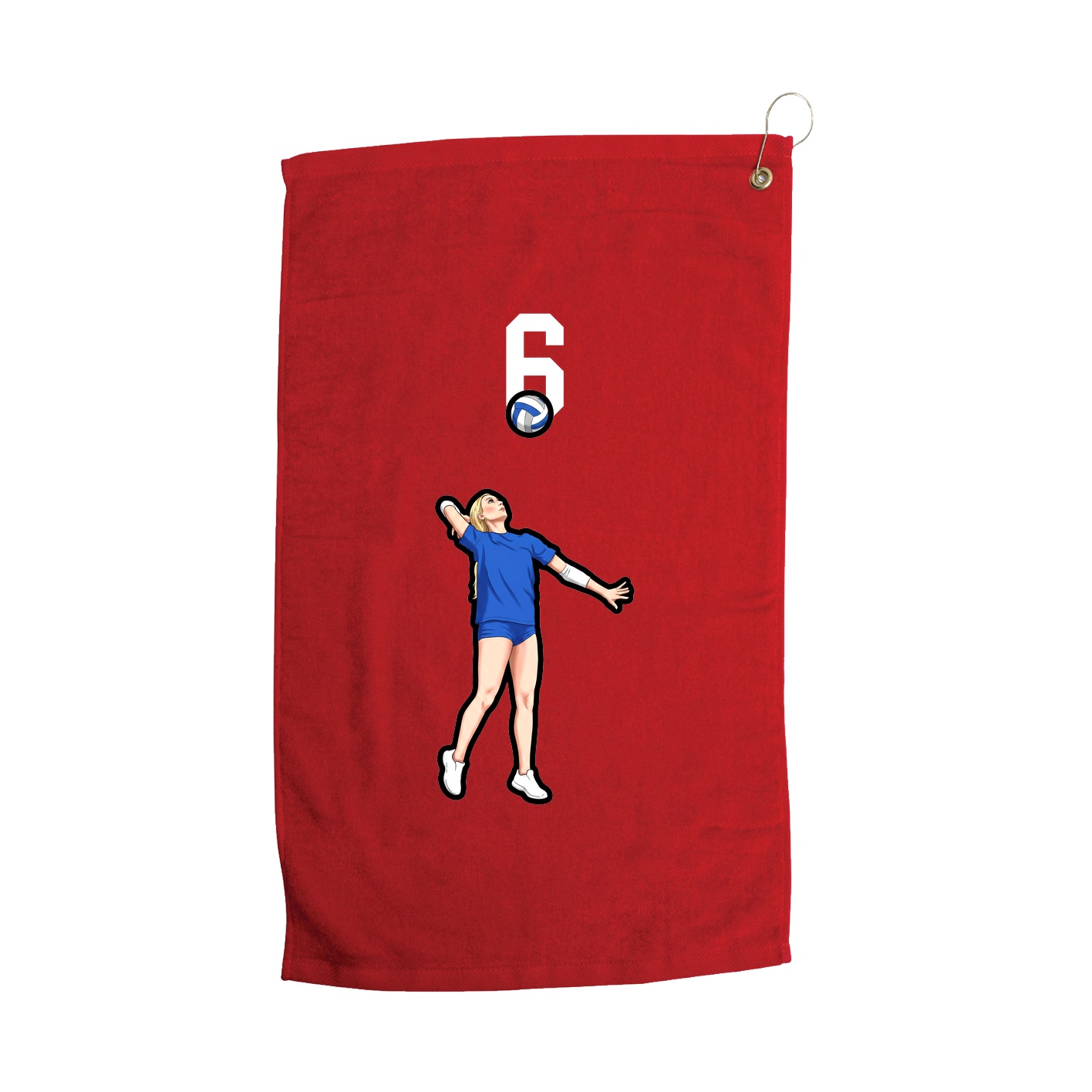 Golf Towel — Number Top in Red