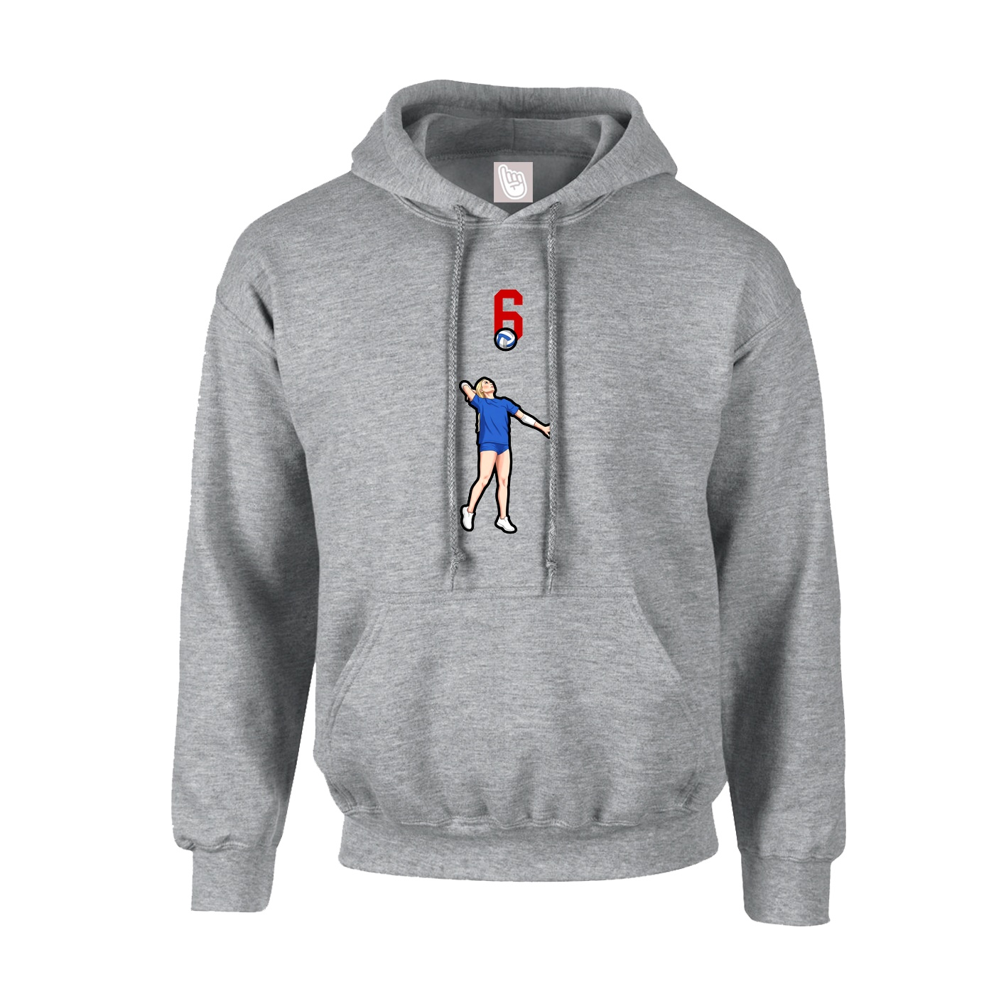 Hoodie — Number Top in Grey