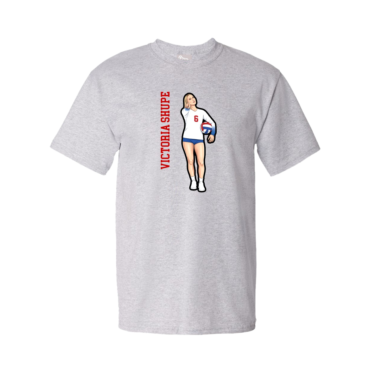 Youth Tee — Name Vertical in Grey