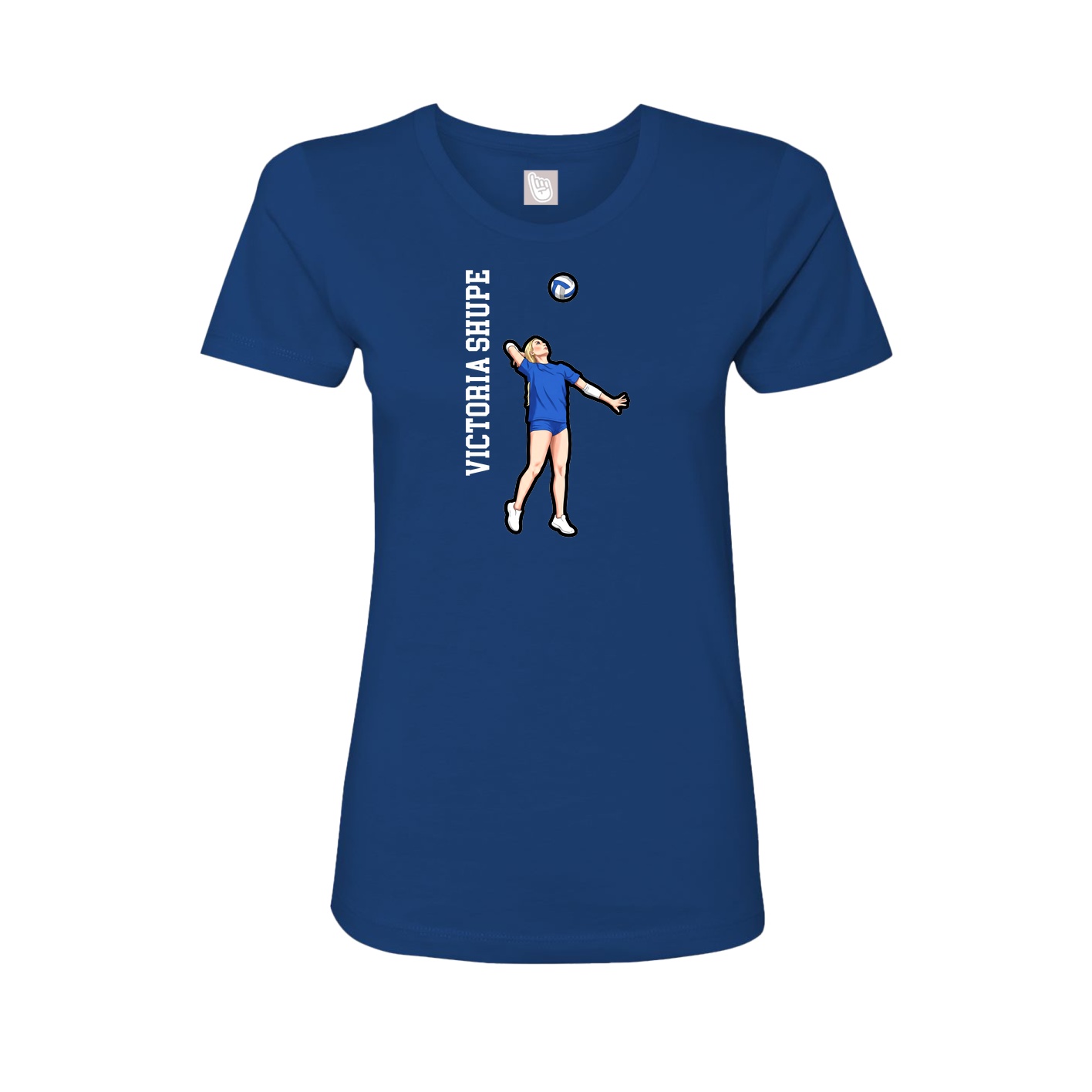 Womens Tee — Name Vertical in Royal
