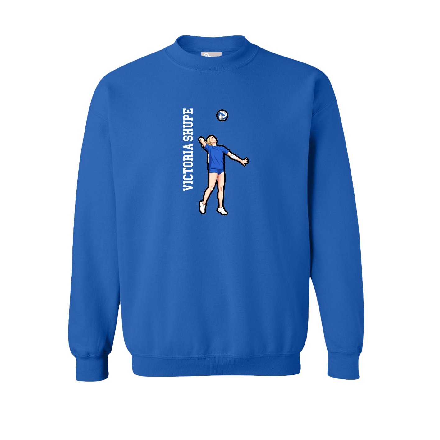 Fleece Crew — Name Vertical in Royal