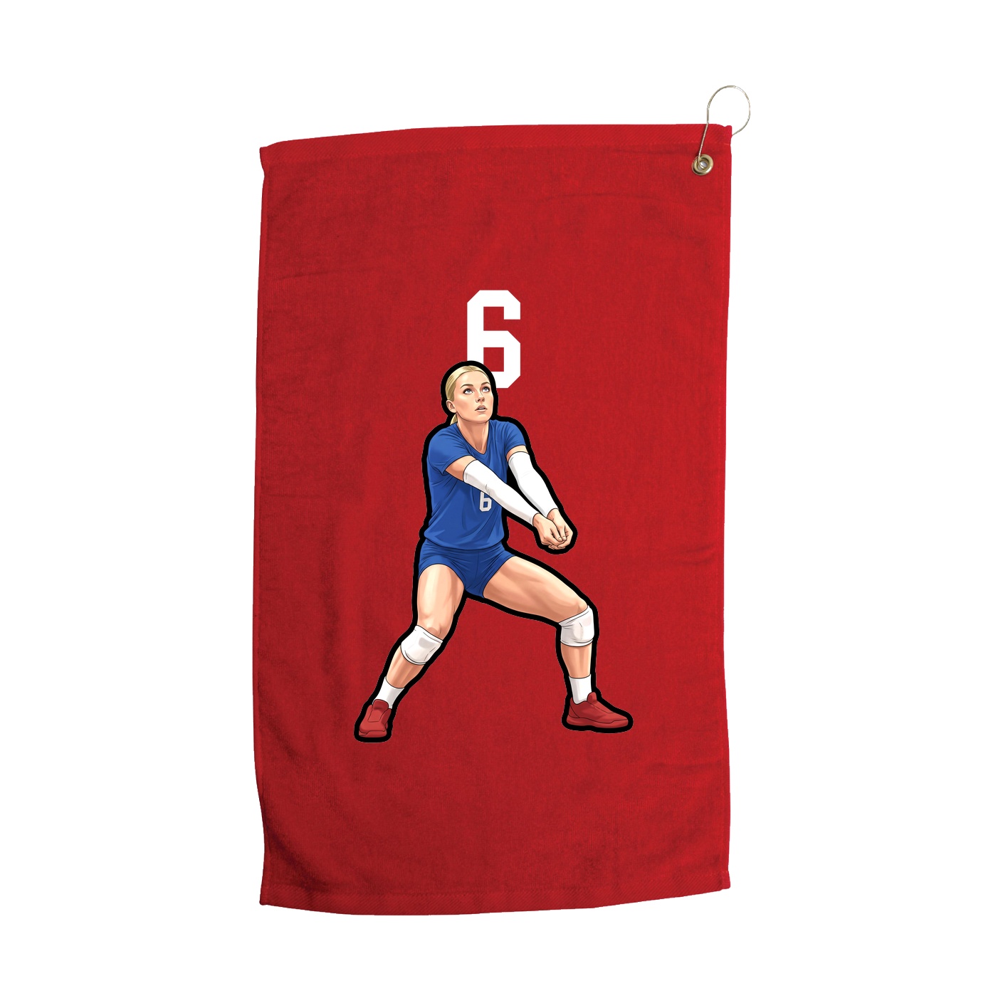 Golf Towel — Number Top in Red